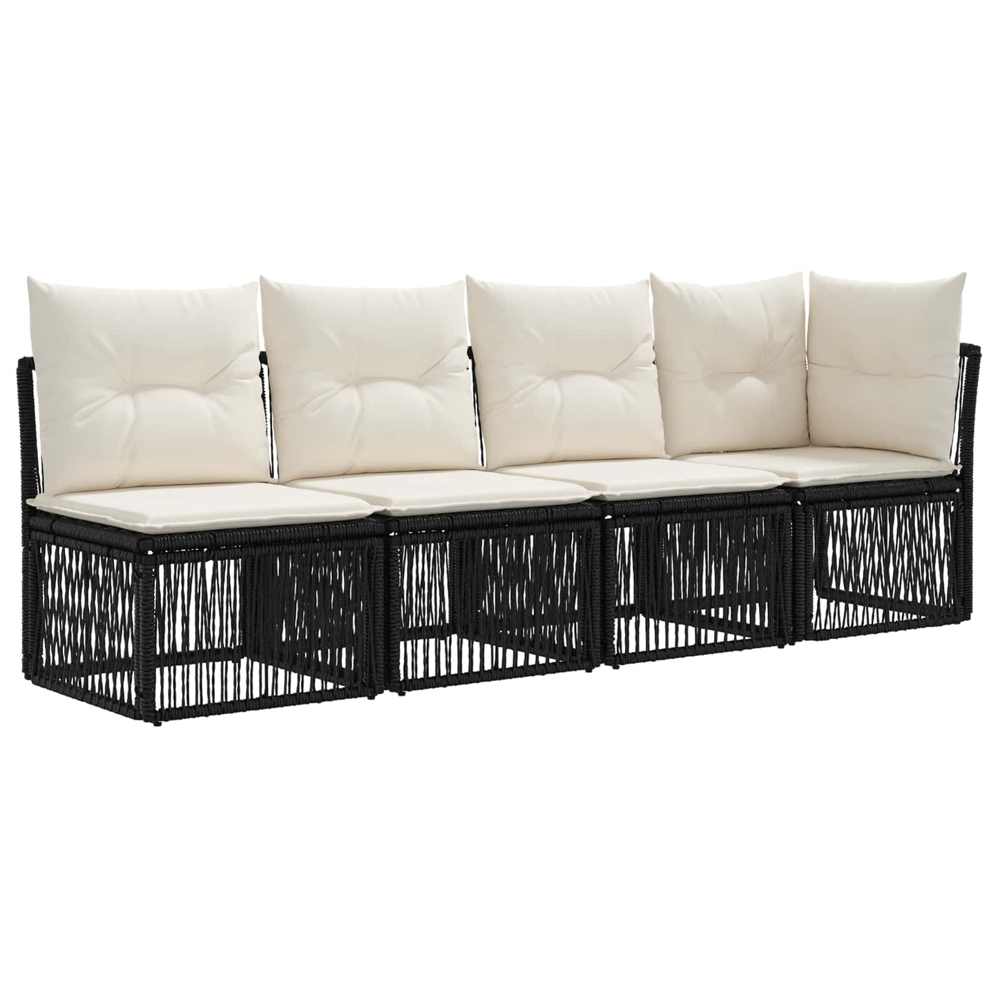 Tuinbankenset 8 pcs Zwart poly rattan is nu te koop bij PeponiXL, paradijselijk wonen!