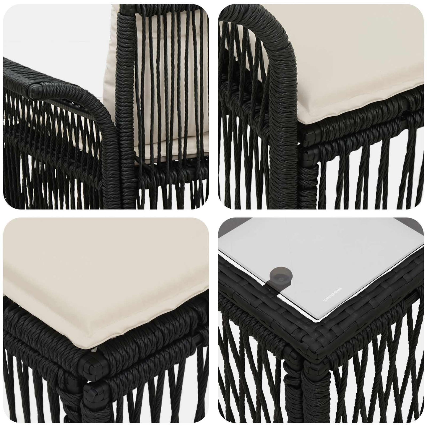Tuinbankenset 13 pcs Zwart poly rattan is nu te koop bij PeponiXL, paradijselijk wonen!