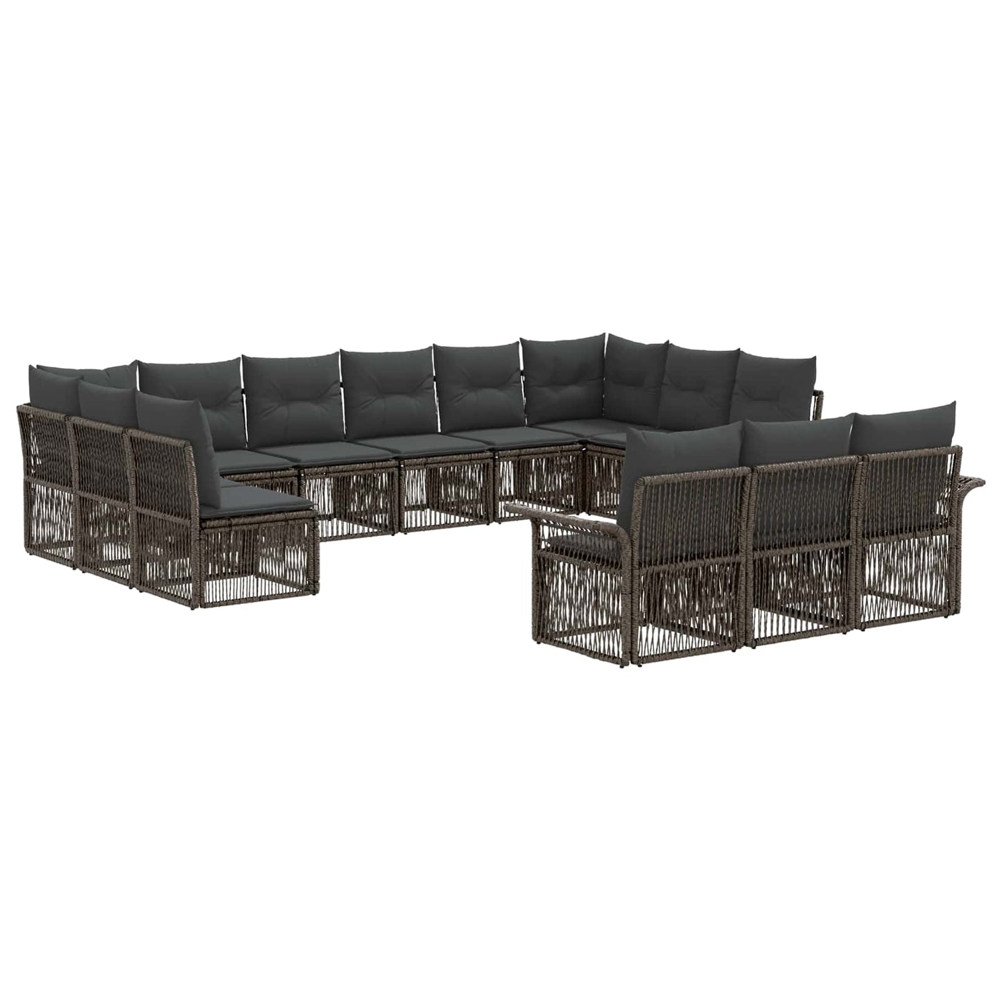 Tuinbankenset 13 pcs Grijs poly rattan