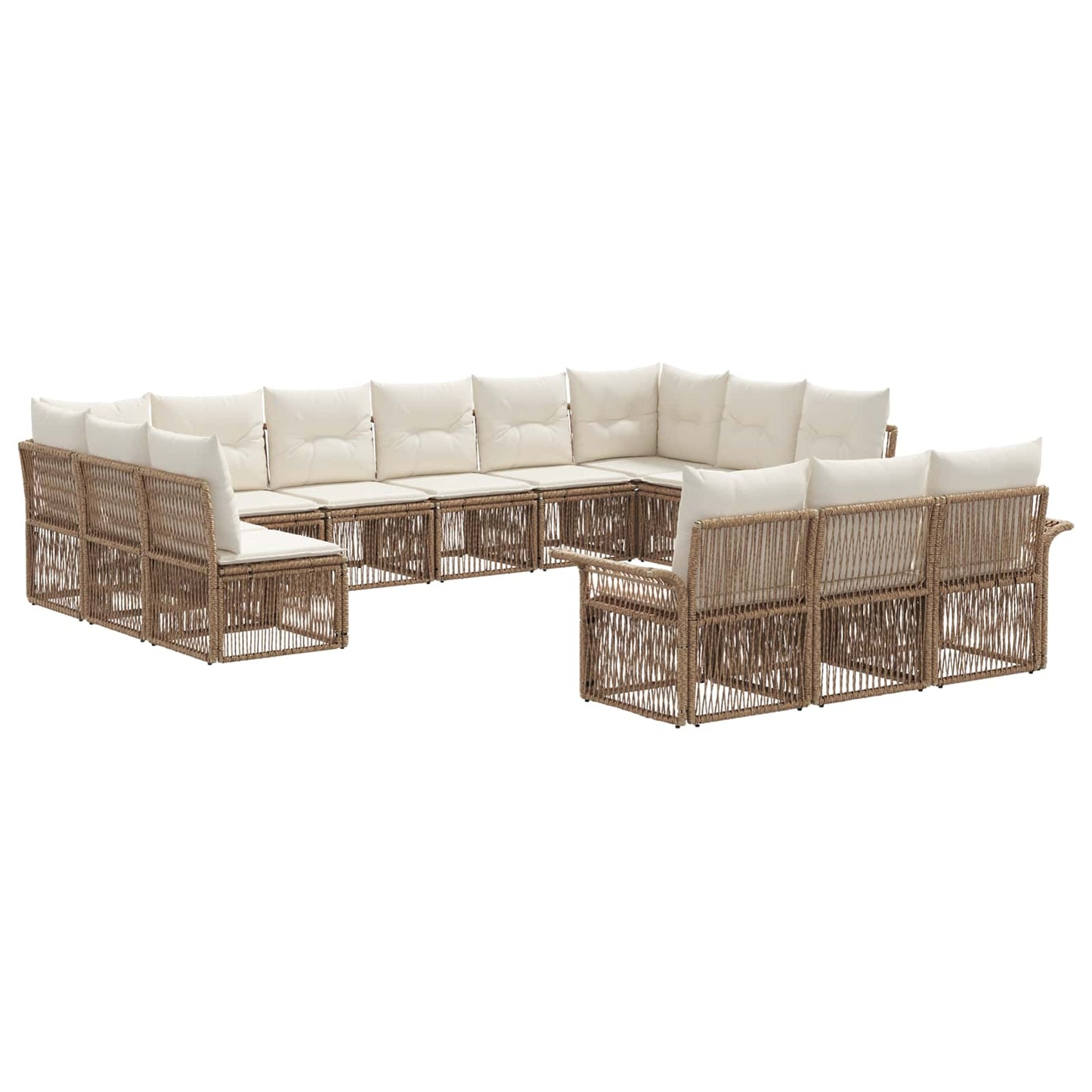 Tuinbankenset 13 pcs Beige poly rattan