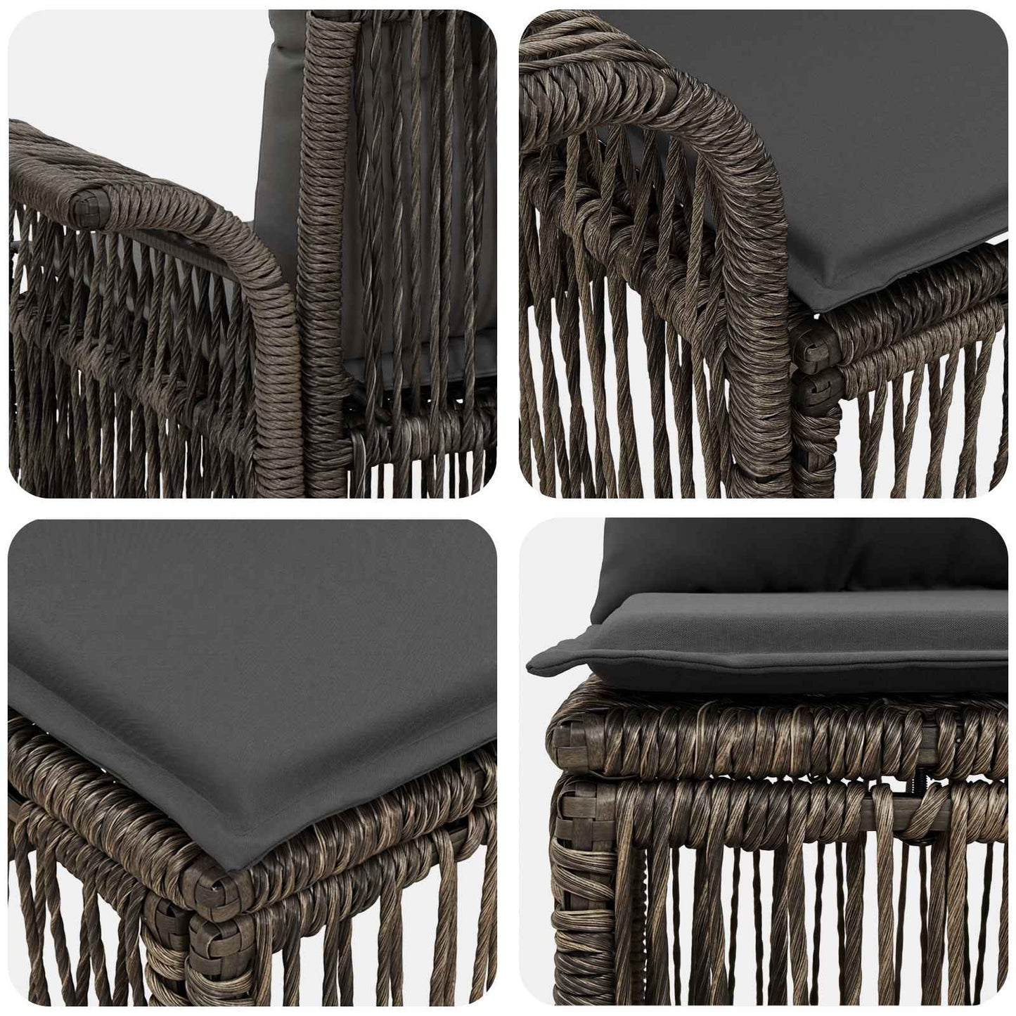 Tuinbankenset 12 pcs Grijs poly rattan