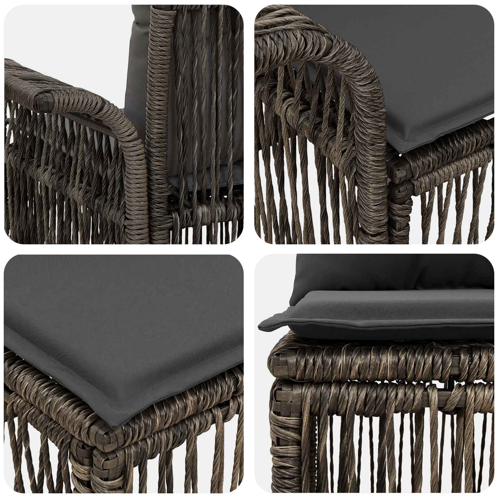 Tuinbankenset 11 pcs Grijs en Donkergrijs poly rattan is nu te koop bij PeponiXL, paradijselijk wonen!