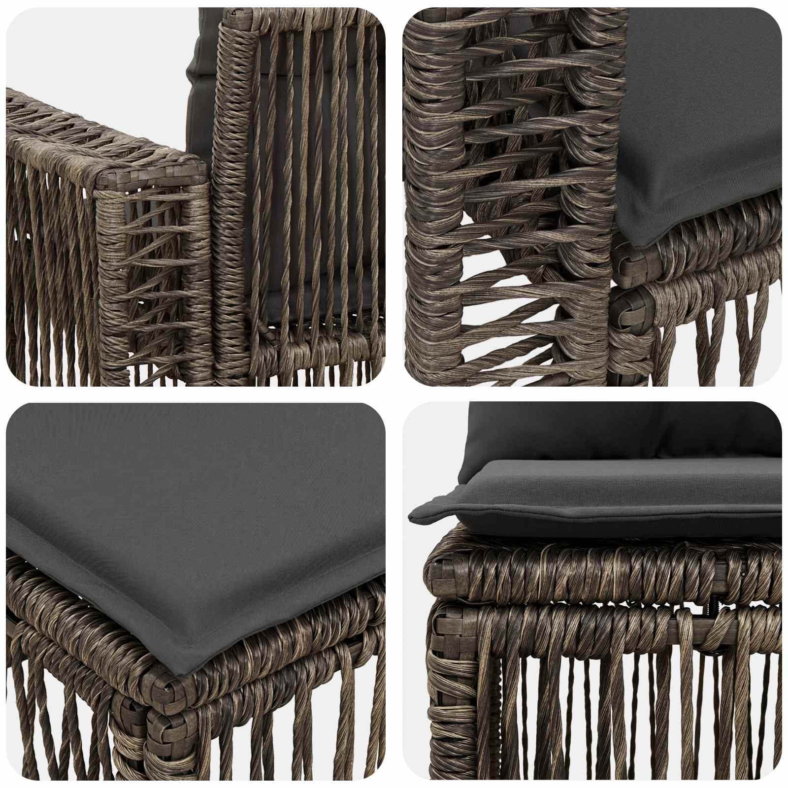 Tuinbankenset 4 pcs Grijs en Donkergrijs poly rattan is nu te koop bij PeponiXL, paradijselijk wonen!