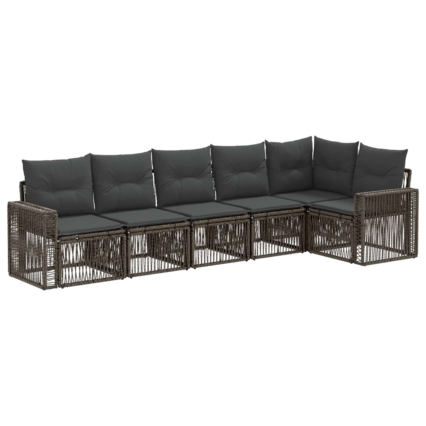 Tuinbankenset 6 pcs Grijs en Donkergrijs poly rattan is nu te koop bij PeponiXL, paradijselijk wonen!