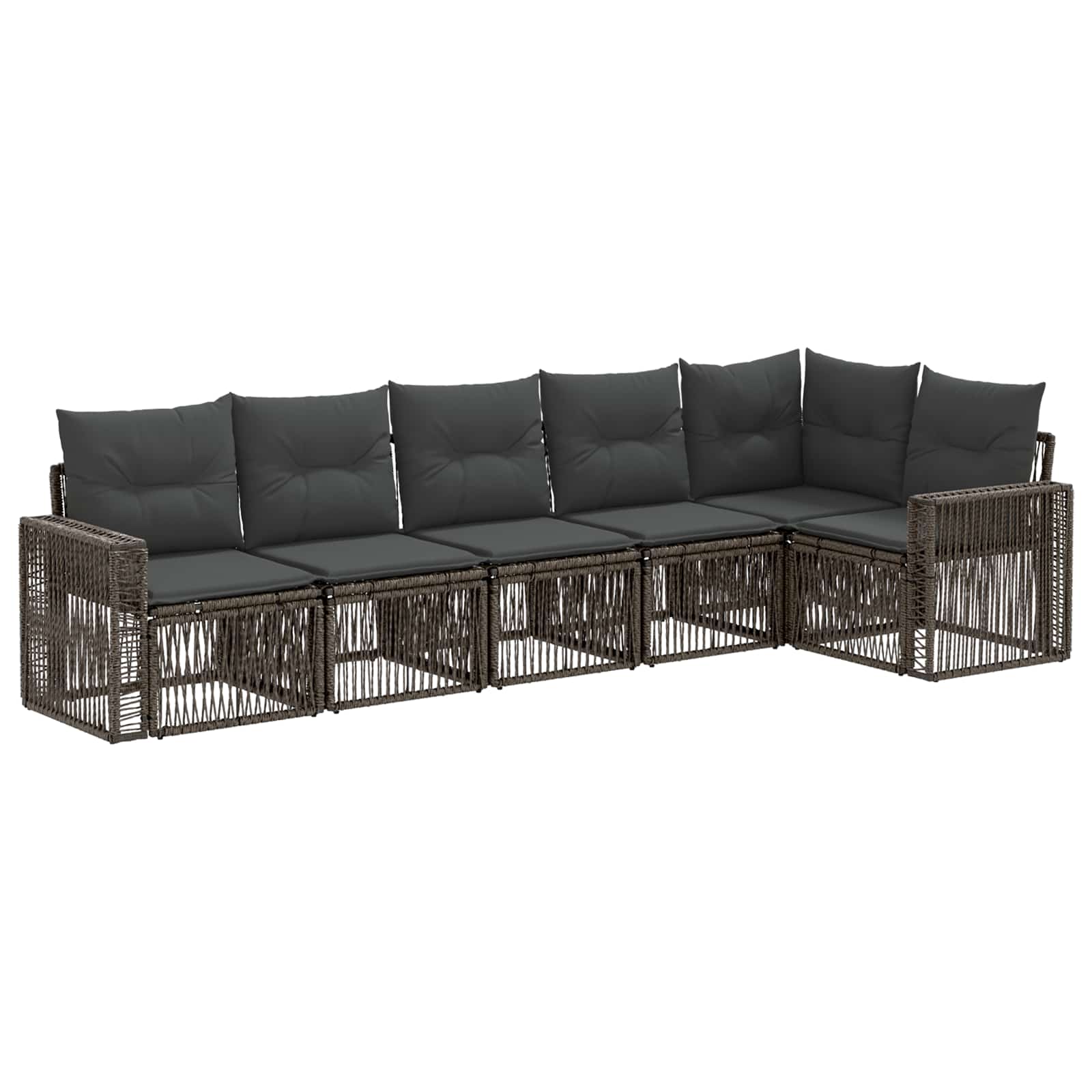 Tuinbankenset 6 pcs Grijs en Donkergrijs poly rattan is nu te koop bij PeponiXL, paradijselijk wonen!