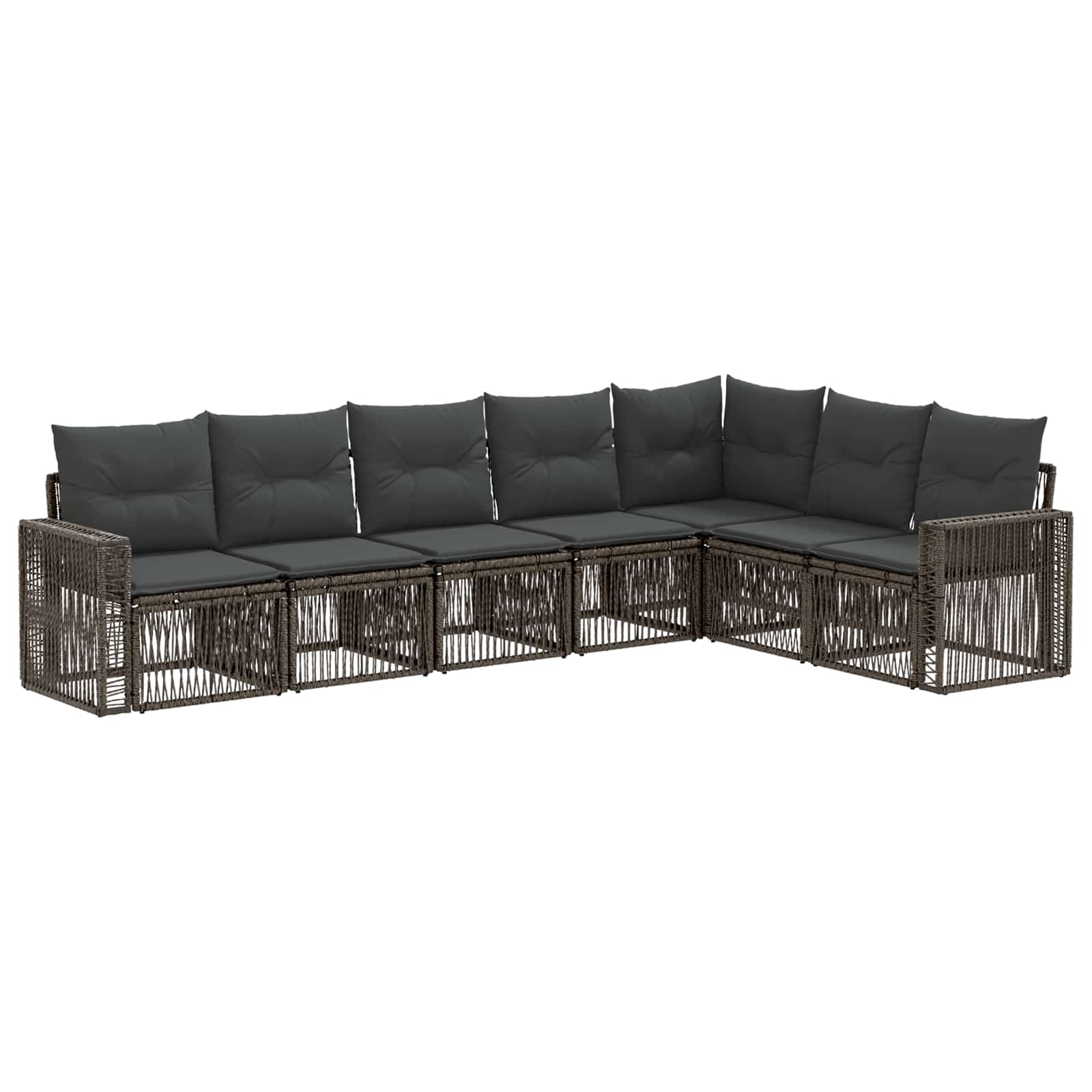 Tuinbankenset 7 pcs Grijs en Donkergrijs poly rattan is nu te koop bij PeponiXL, paradijselijk wonen!