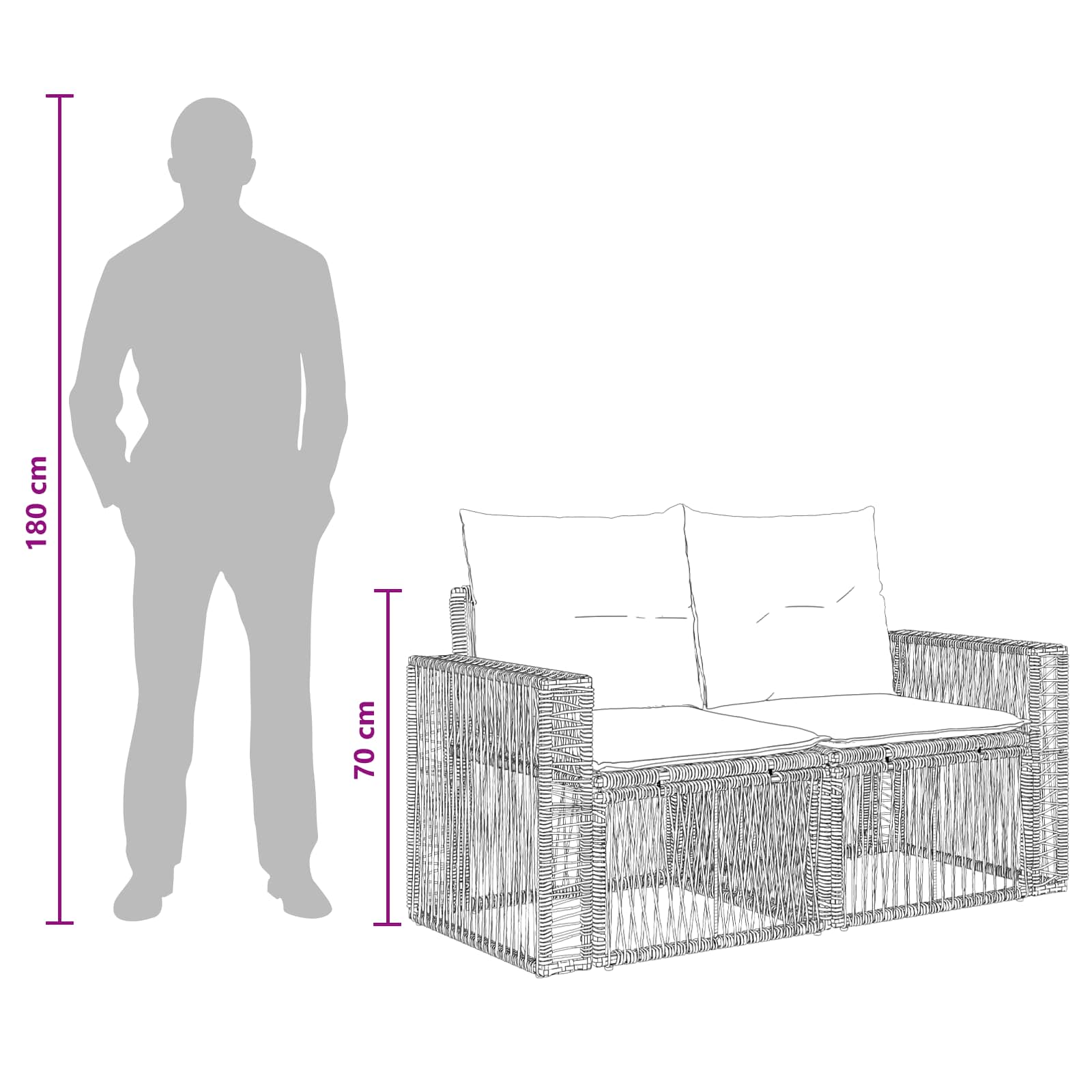 Tuinbankenset 11 pcs Beige en Crème Wit poly rattan is nu te koop bij PeponiXL, paradijselijk wonen!