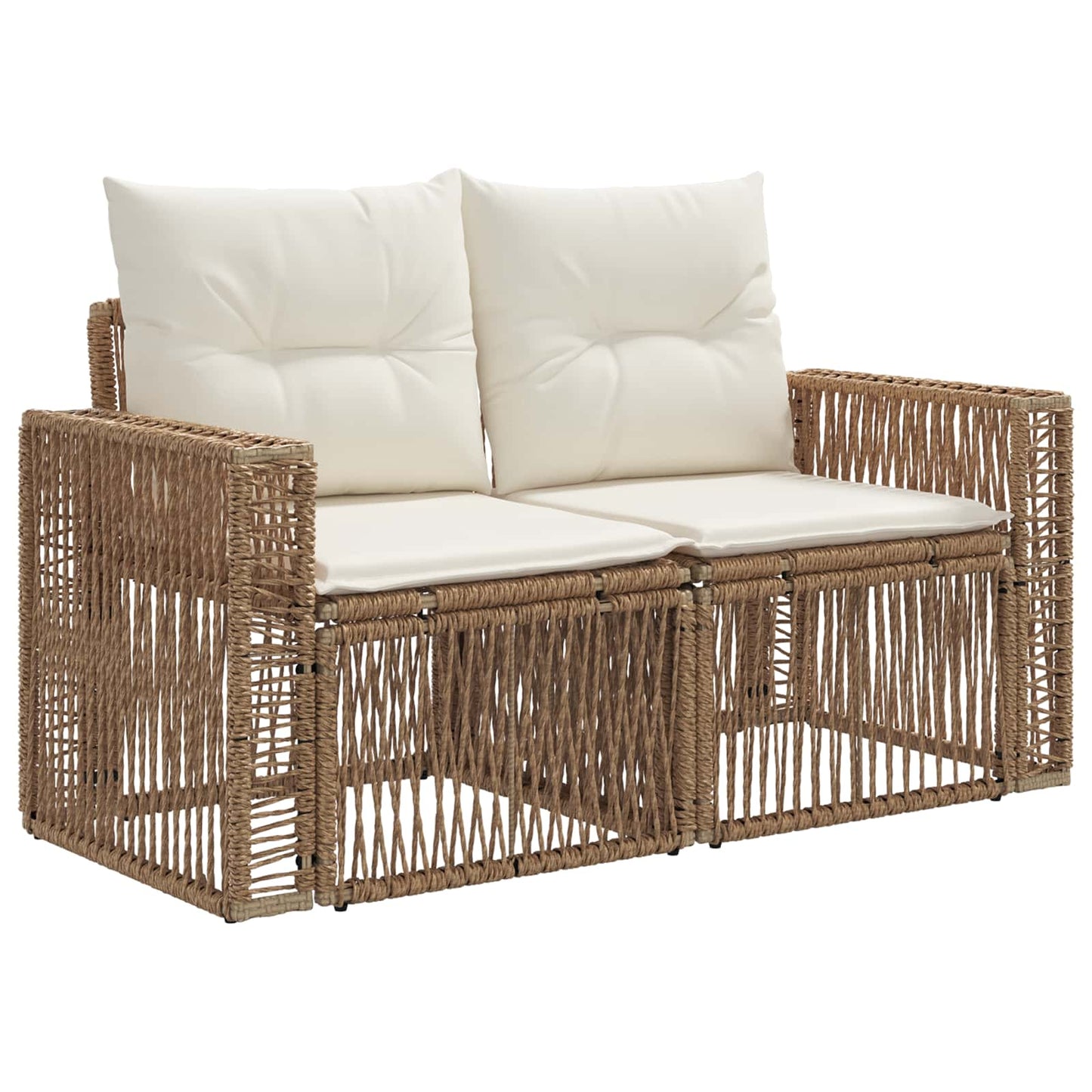 Tuinbankenset 10 pcs Beige en Crème Wit poly rattan is nu te koop bij PeponiXL, paradijselijk wonen!