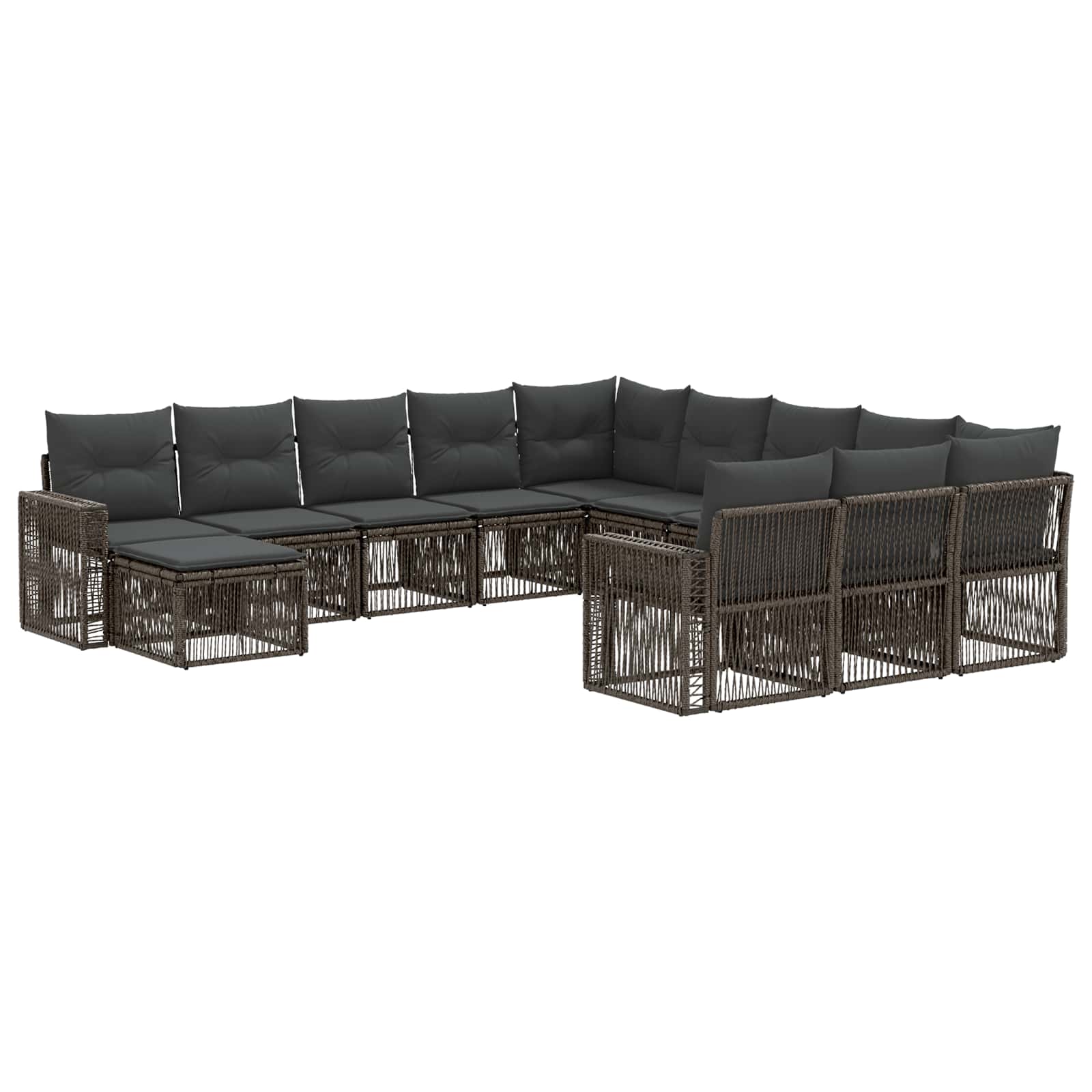 Tuinbankenset 12 pcs Grijs en Donkergrijs poly rattan is nu te koop bij PeponiXL, paradijselijk wonen!