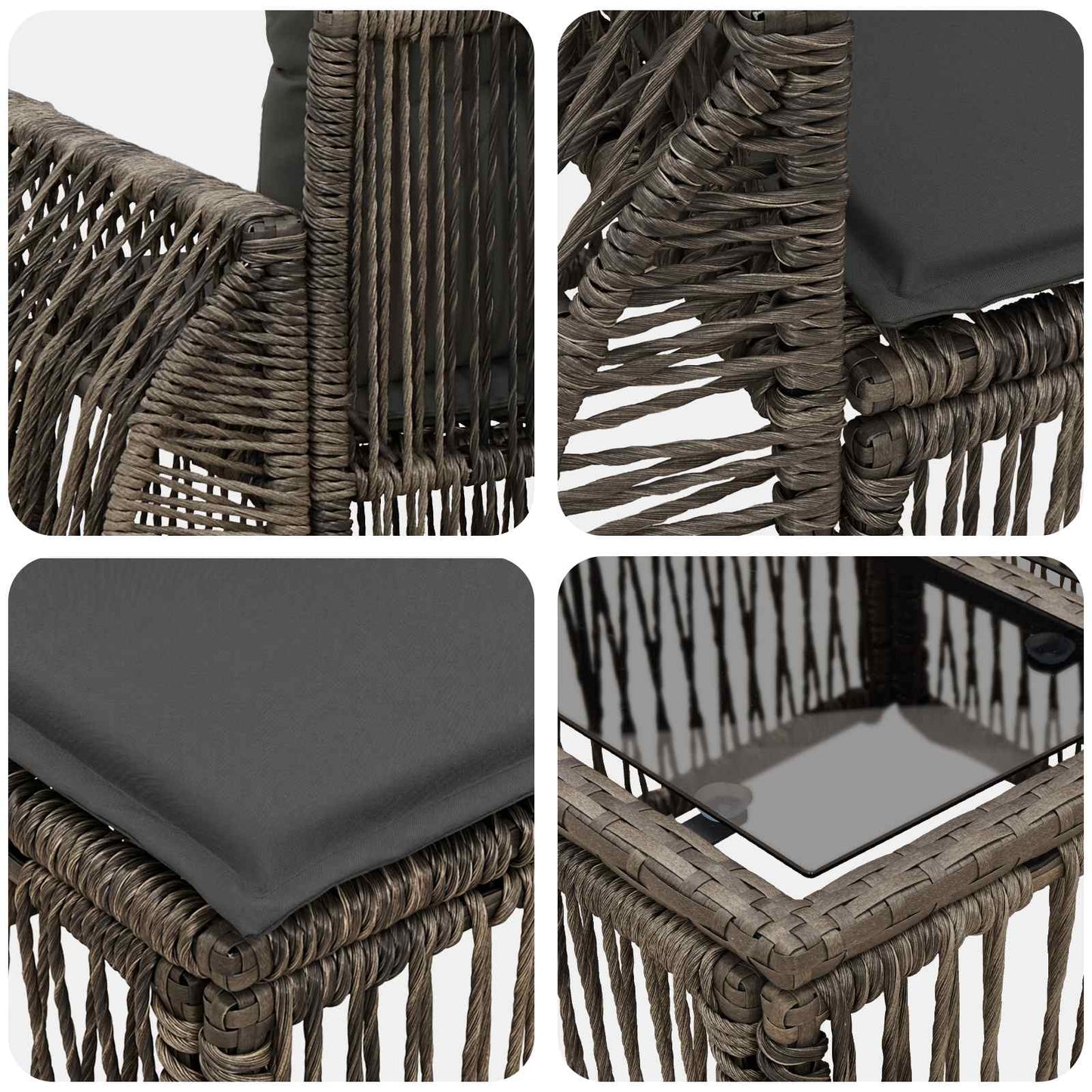 Tuinbankenset 13 pcs Grijs en Donkergrijs poly rattan is nu te koop bij PeponiXL, paradijselijk wonen!