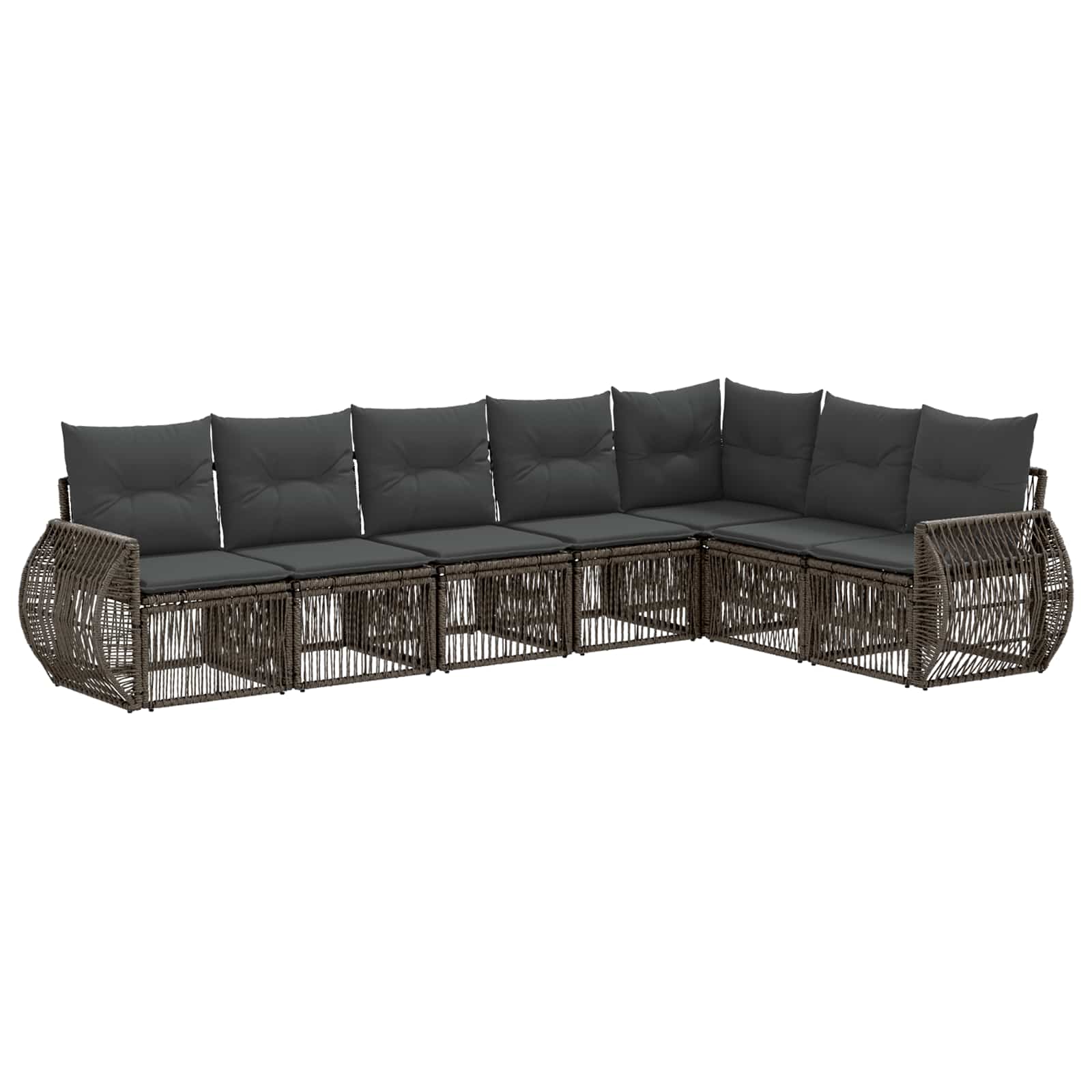 Tuinbankenset 7 pcs Grijs en Donkergrijs poly rattan is nu te koop bij PeponiXL, paradijselijk wonen!