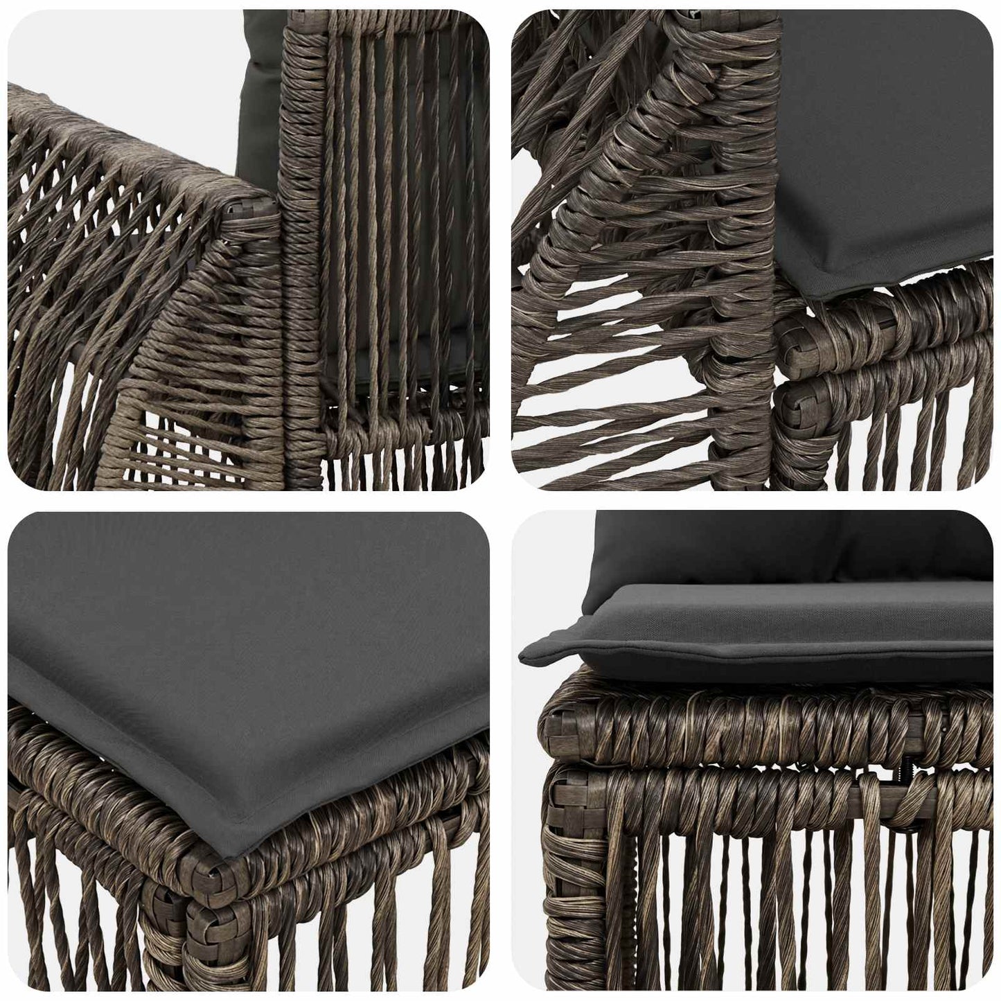 Tuinbankenset 9 pcs Grijs en Donkergrijs poly rattan is nu te koop bij PeponiXL, paradijselijk wonen!