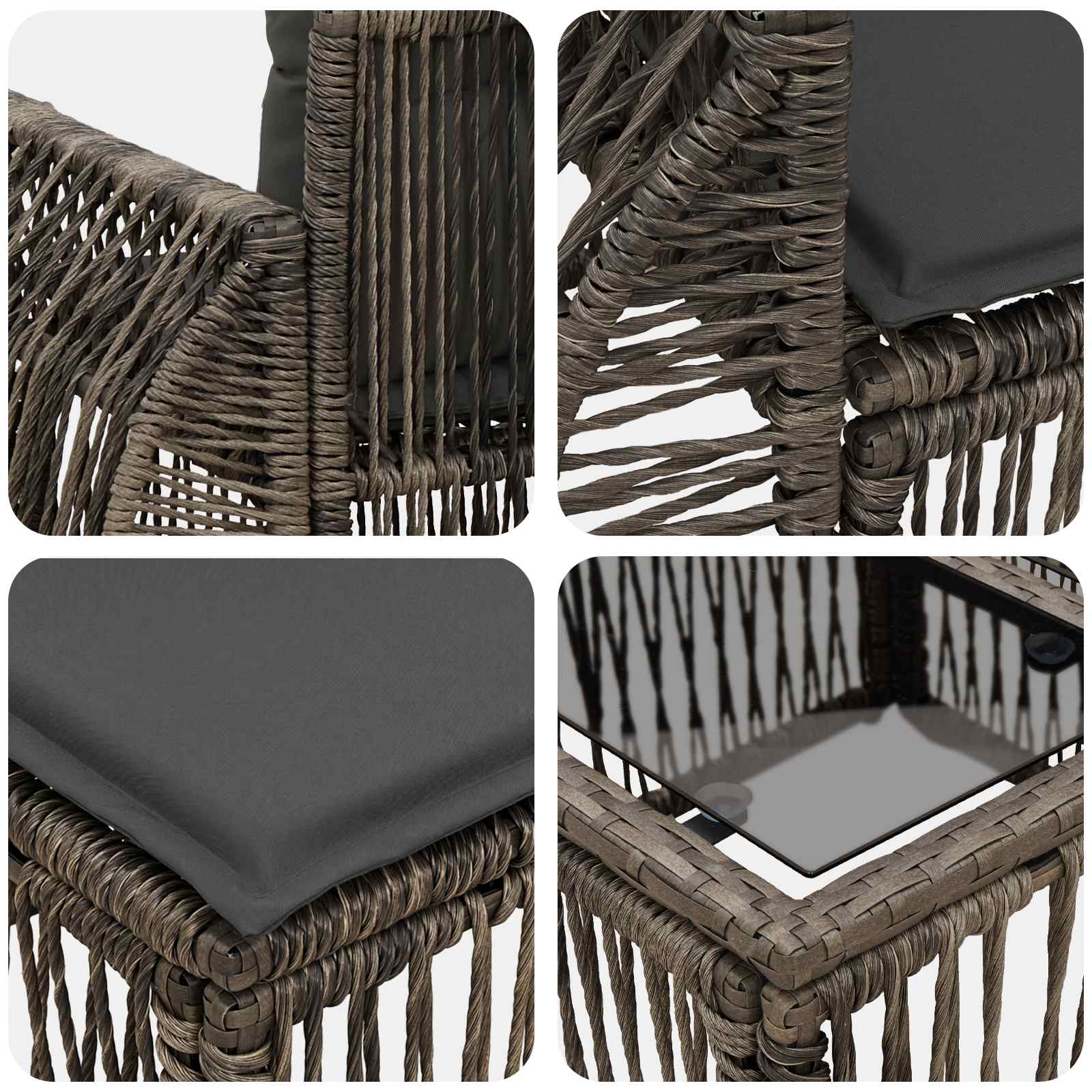 Tuinbankenset 10 pcs Grijs poly rattan is nu te koop bij PeponiXL, paradijselijk wonen!