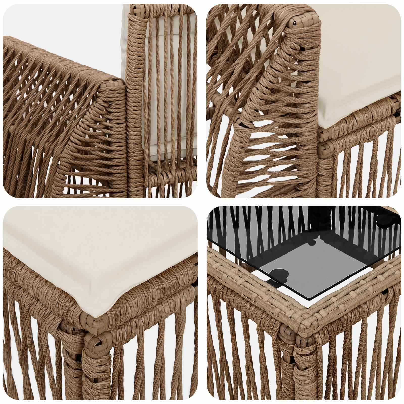Tuinbankenset 13 pcs Beige poly rattan is nu te koop bij PeponiXL, paradijselijk wonen!