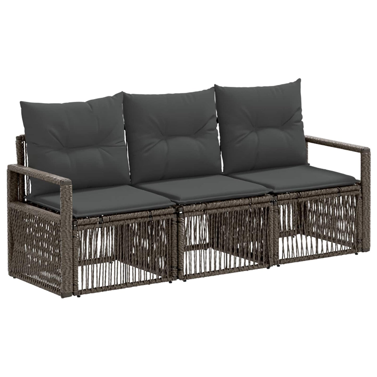 Tuinbankenset 3 pcs Grijs poly rattan is nu te koop bij PeponiXL, paradijselijk wonen!