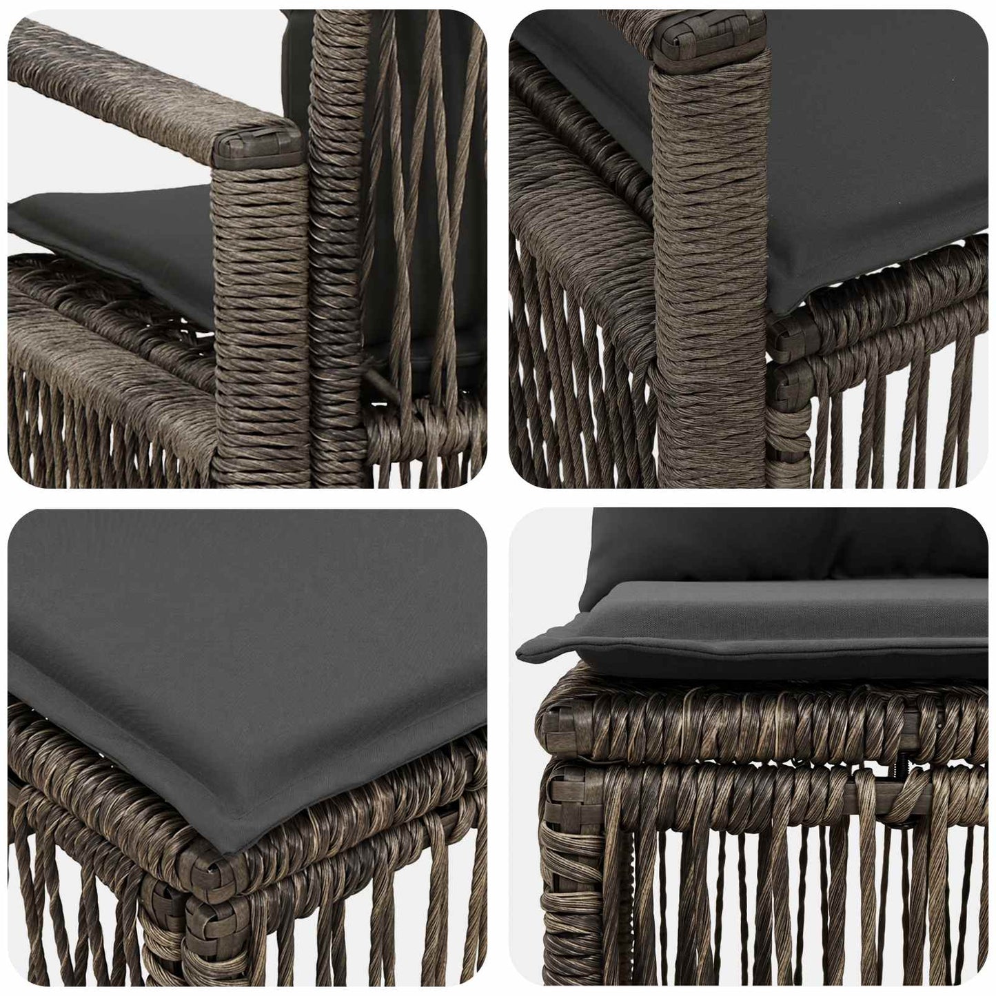 Tuinbankenset 4 pcs Grijs poly rattan is nu te koop bij PeponiXL, paradijselijk wonen!
