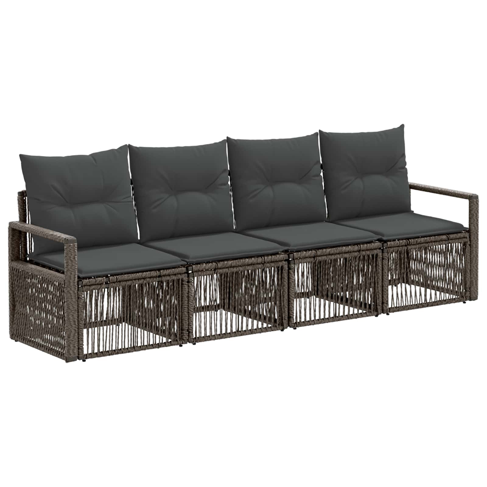Tuinbankenset 4 pcs Grijs poly rattan is nu te koop bij PeponiXL, paradijselijk wonen!