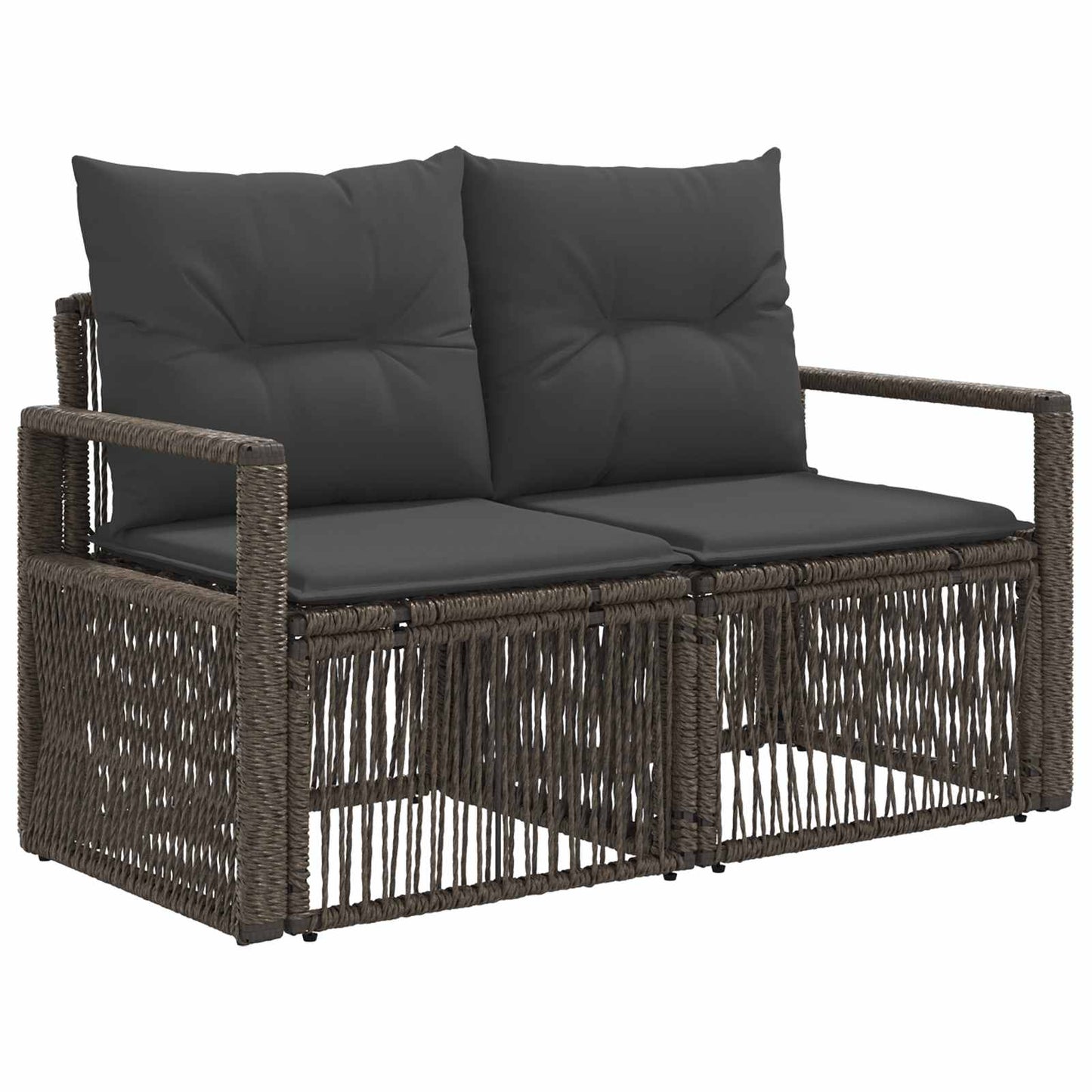Tuinbankenset 4 pcs Grijs poly rattan is nu te koop bij PeponiXL, paradijselijk wonen!