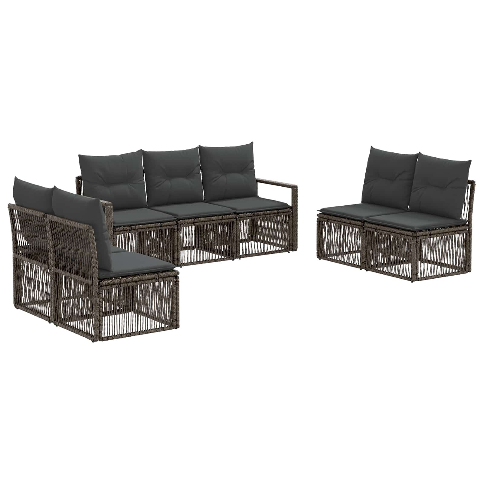 Tuinbankenset 7 pcs Grijs poly rattan is nu te koop bij PeponiXL, paradijselijk wonen!
