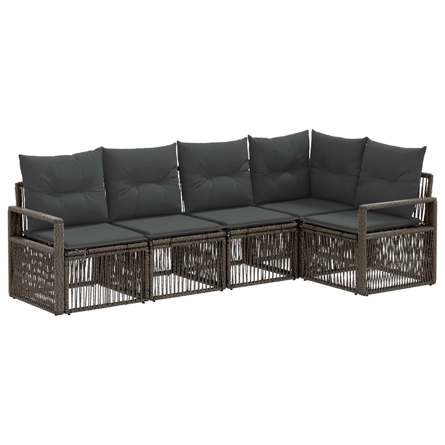 Tuinbankenset 5 pcs Grijs poly rattan is nu te koop bij PeponiXL, paradijselijk wonen!