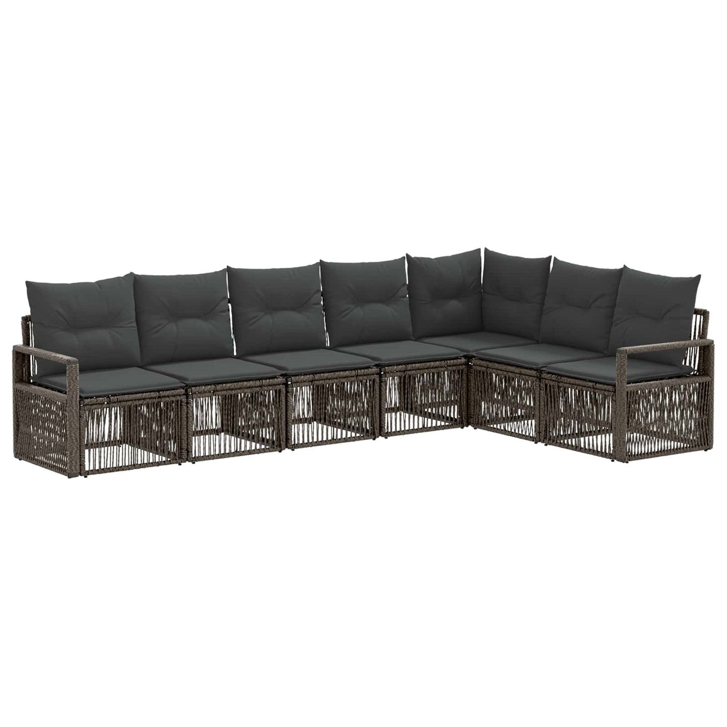 Tuinbankenset 7 pcs Grijs poly rattan is nu te koop bij PeponiXL, paradijselijk wonen!
