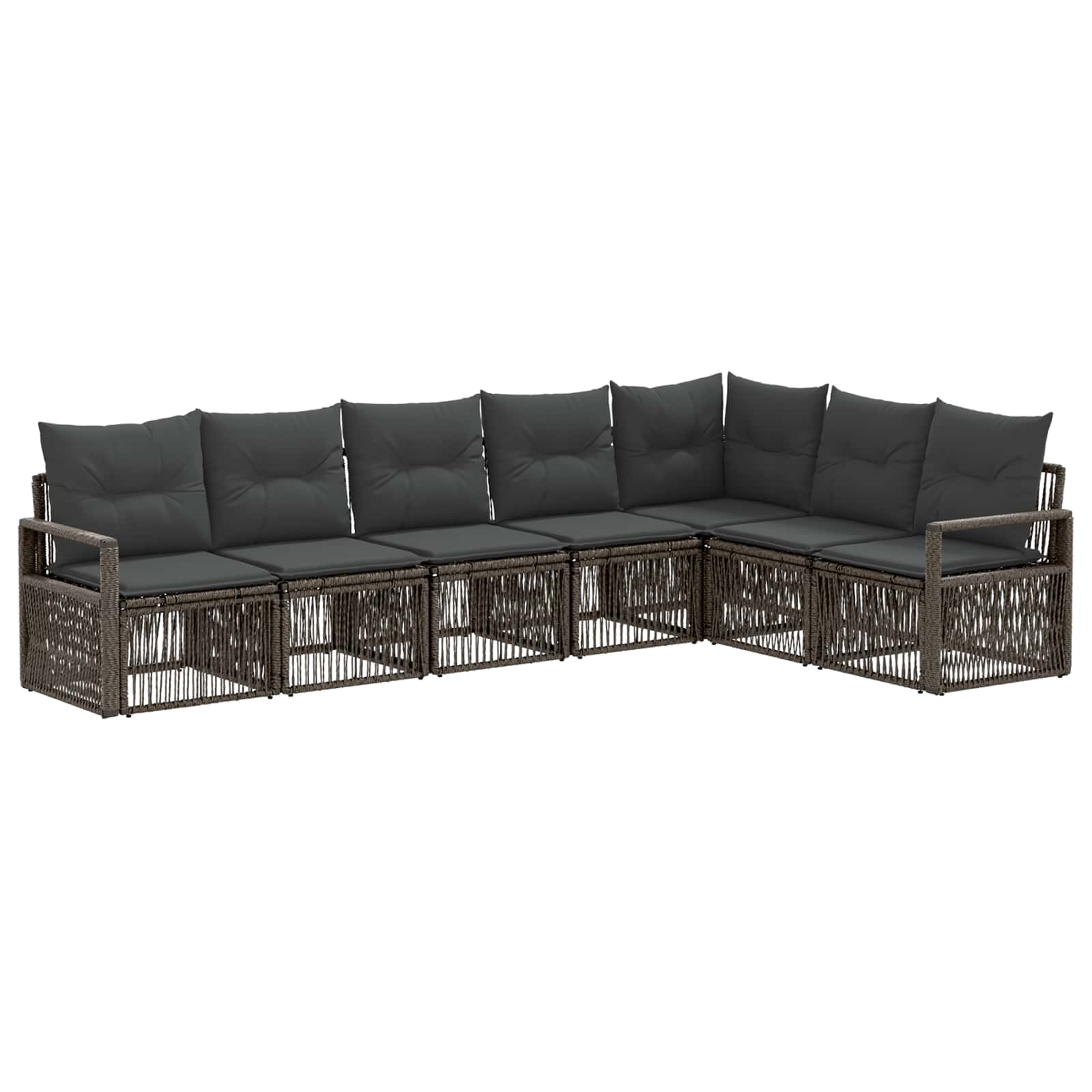 Tuinbankenset 7 pcs Grijs poly rattan is nu te koop bij PeponiXL, paradijselijk wonen!