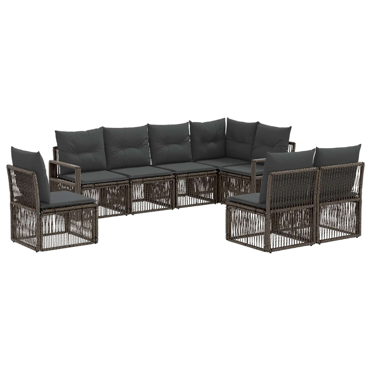 Tuinbankenset 8 pcs Grijs poly rattan is nu te koop bij PeponiXL, paradijselijk wonen!