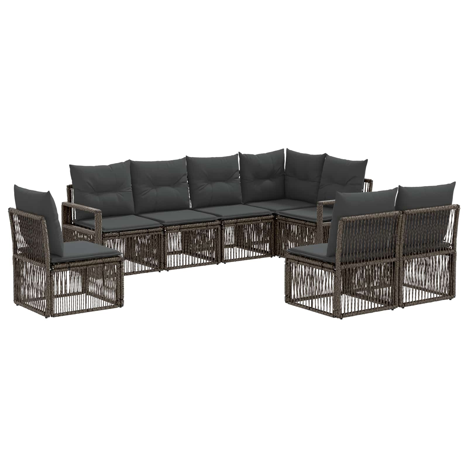 Tuinbankenset 8 pcs Grijs poly rattan is nu te koop bij PeponiXL, paradijselijk wonen!