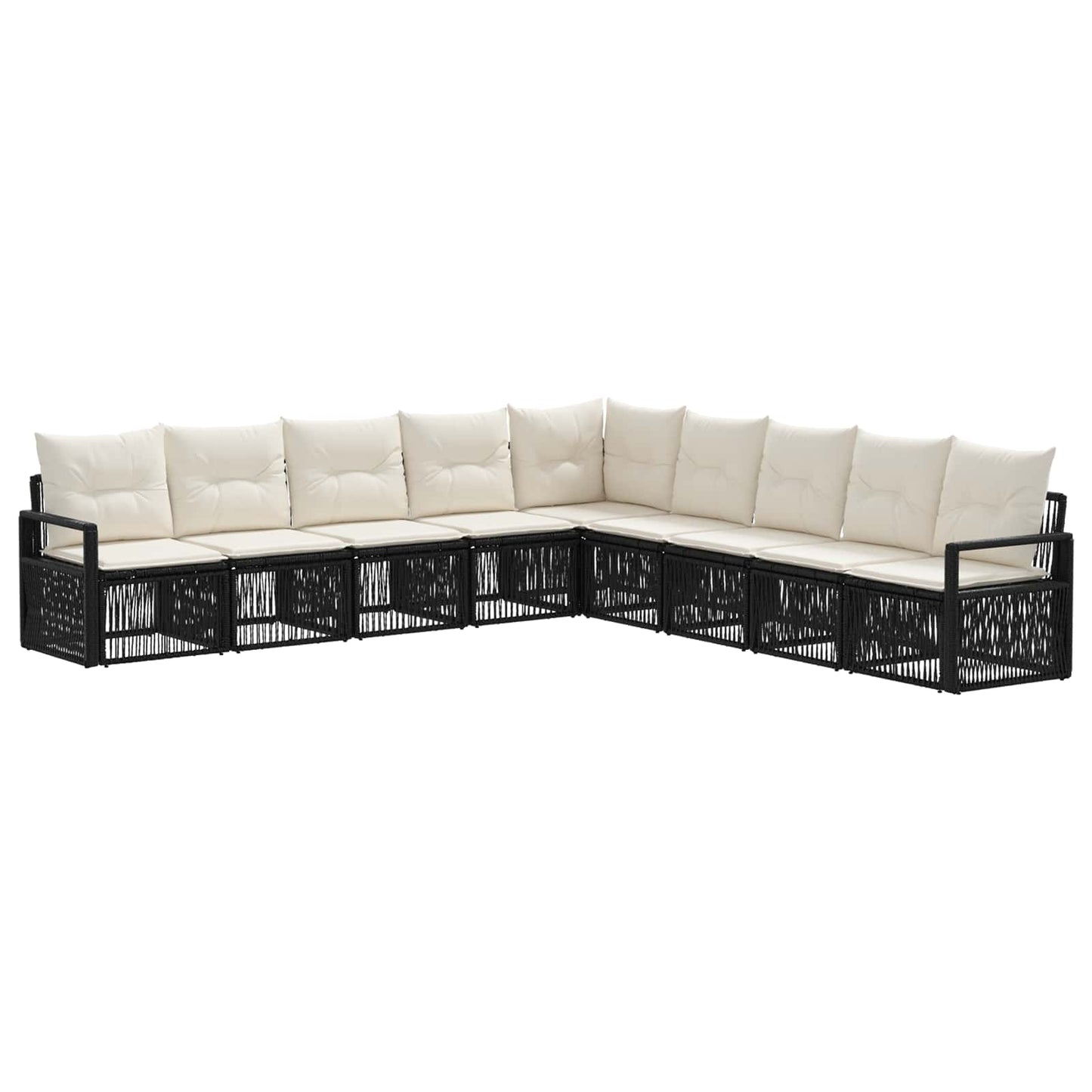 Tuinbankenset 9 pcs Zwart poly rattan is nu te koop bij PeponiXL, paradijselijk wonen!