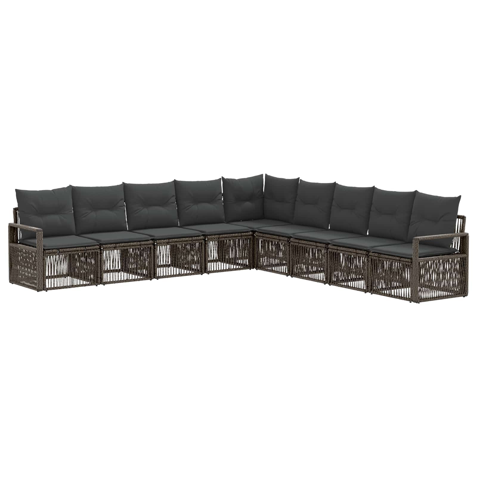 Tuinbankenset 9 pcs Grijs poly rattan is nu te koop bij PeponiXL, paradijselijk wonen!