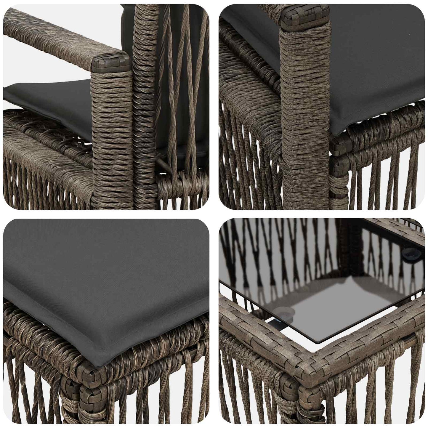 Tuinbankenset 10 pcs Grijs poly rattan is nu te koop bij PeponiXL, paradijselijk wonen!