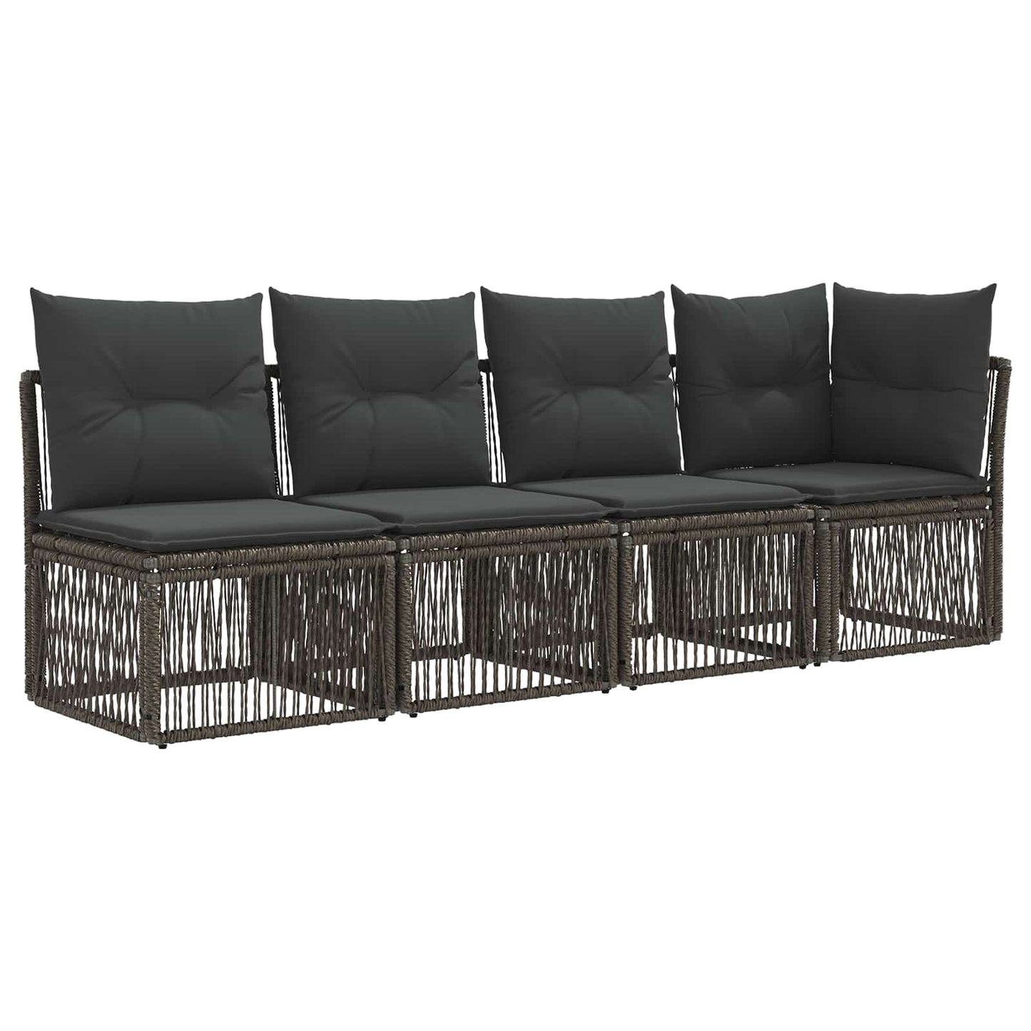 Tuinbankenset 11 pcs Grijs poly rattan