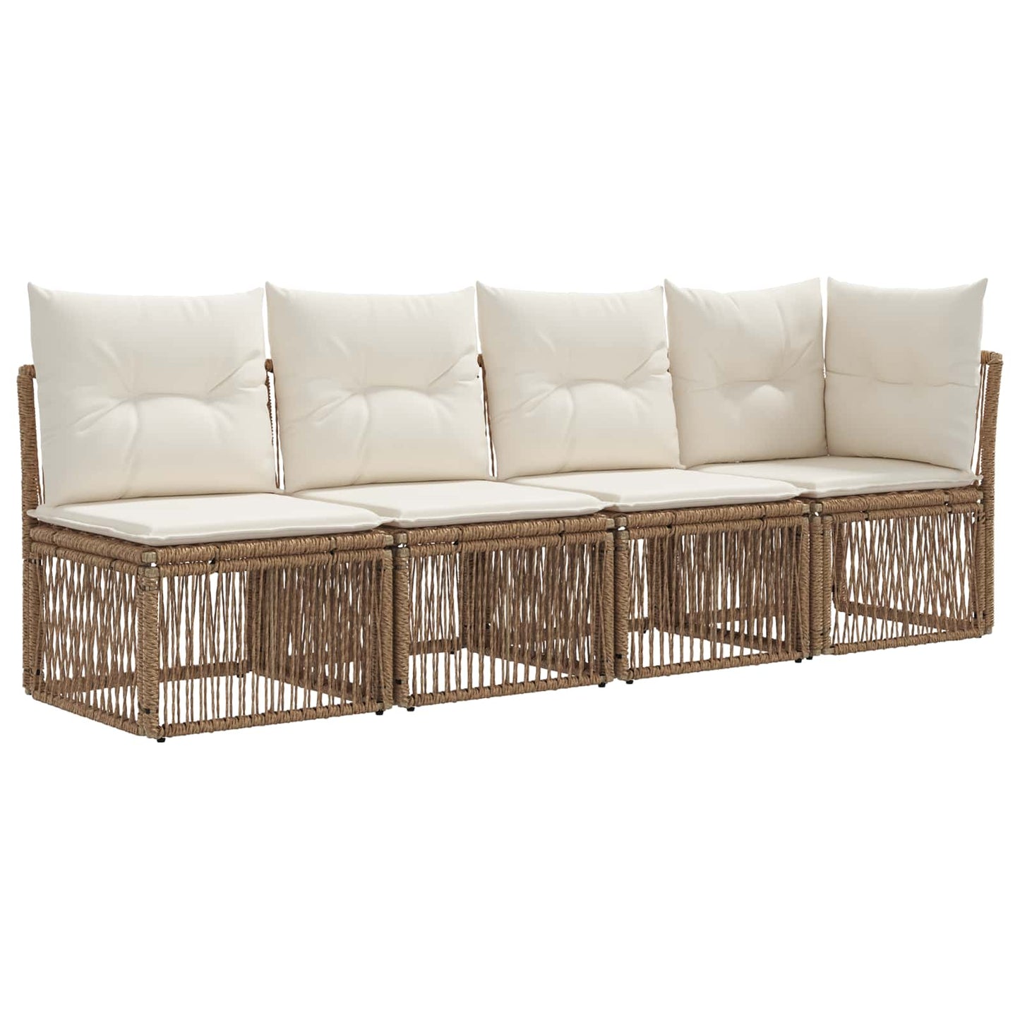 Tuinbankenset 8 pcs Beige poly rattan