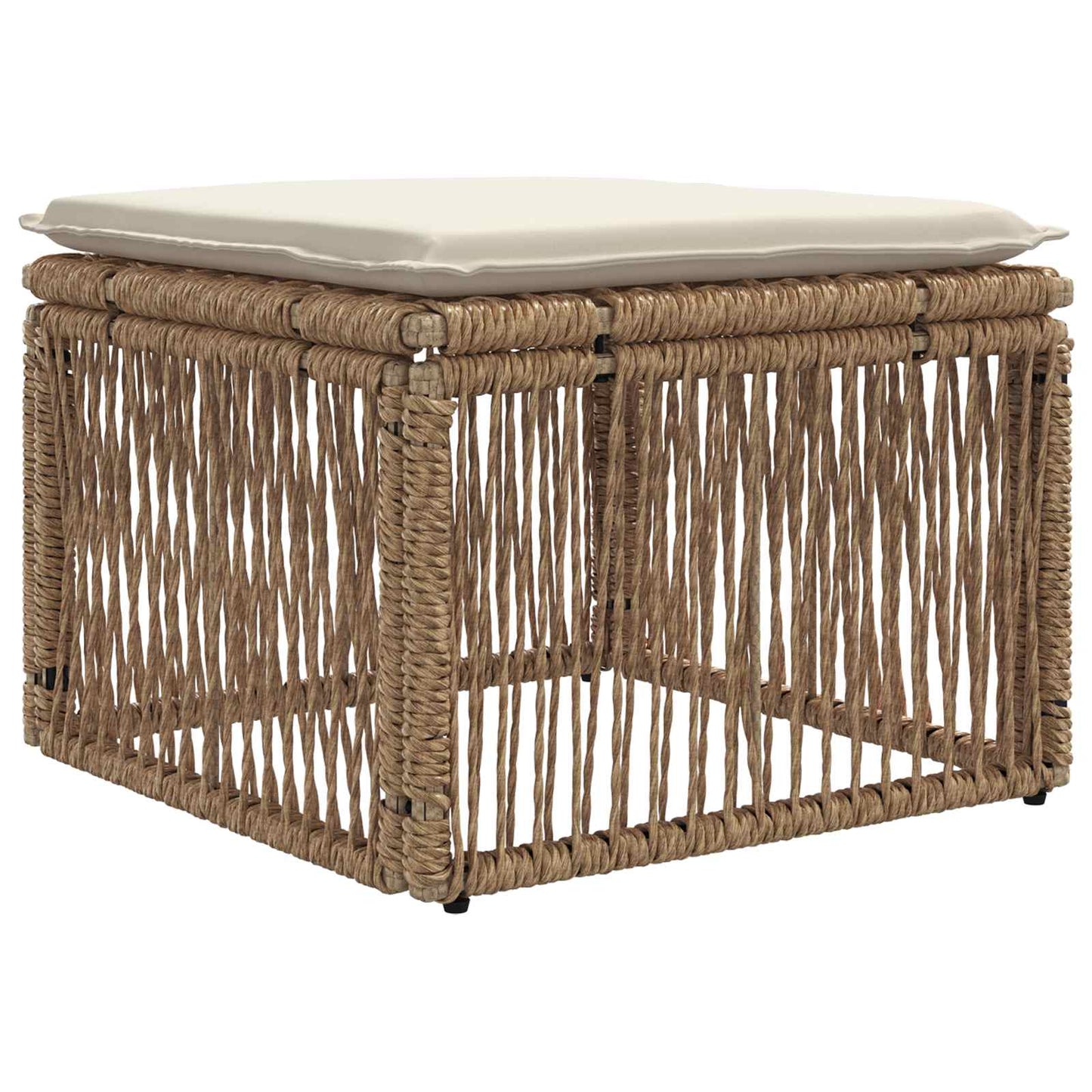 Tuinbankenset 6 pcs Beige poly rattan