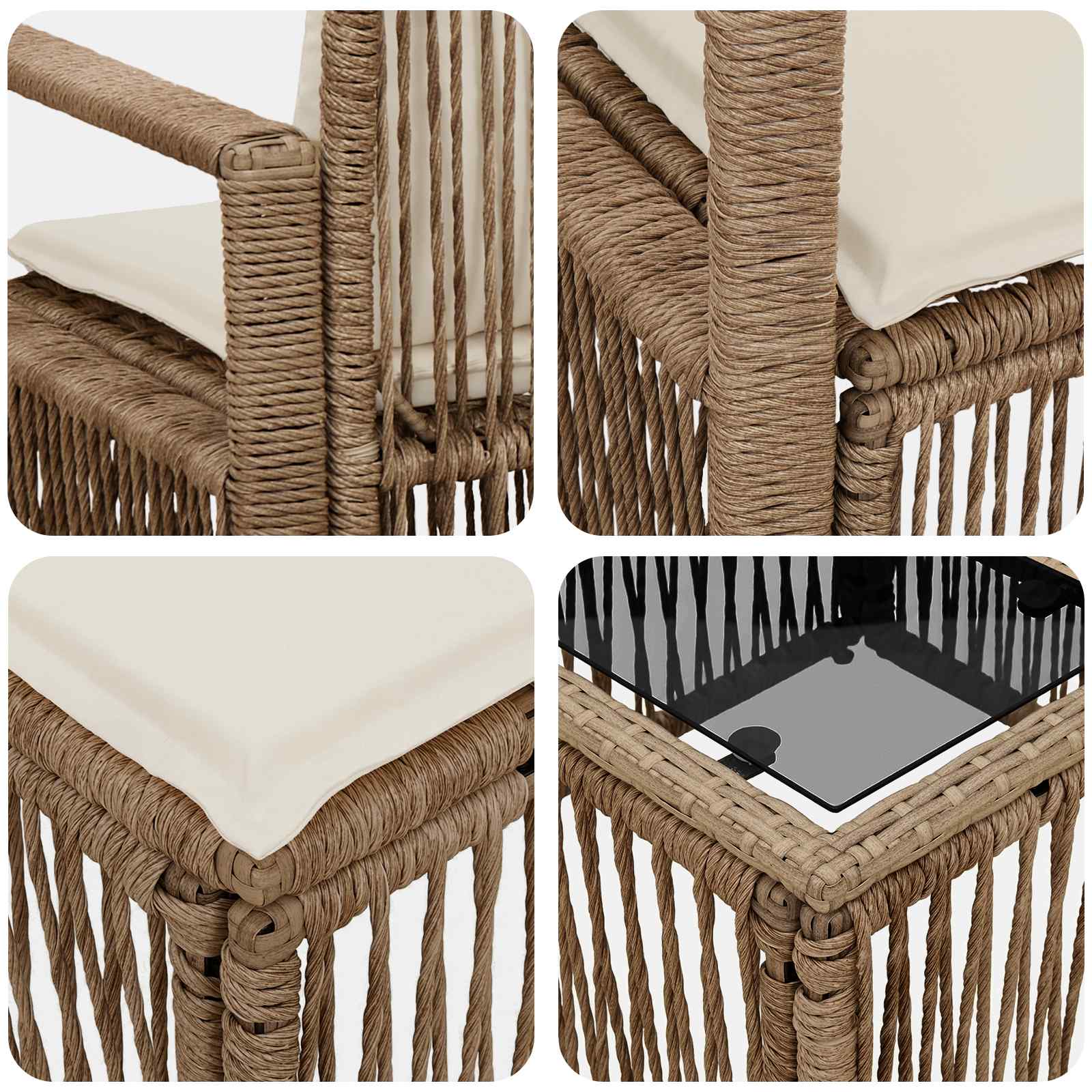 Tuinbankenset 8 pcs Beige poly rattan is nu te koop bij PeponiXL, paradijselijk wonen!