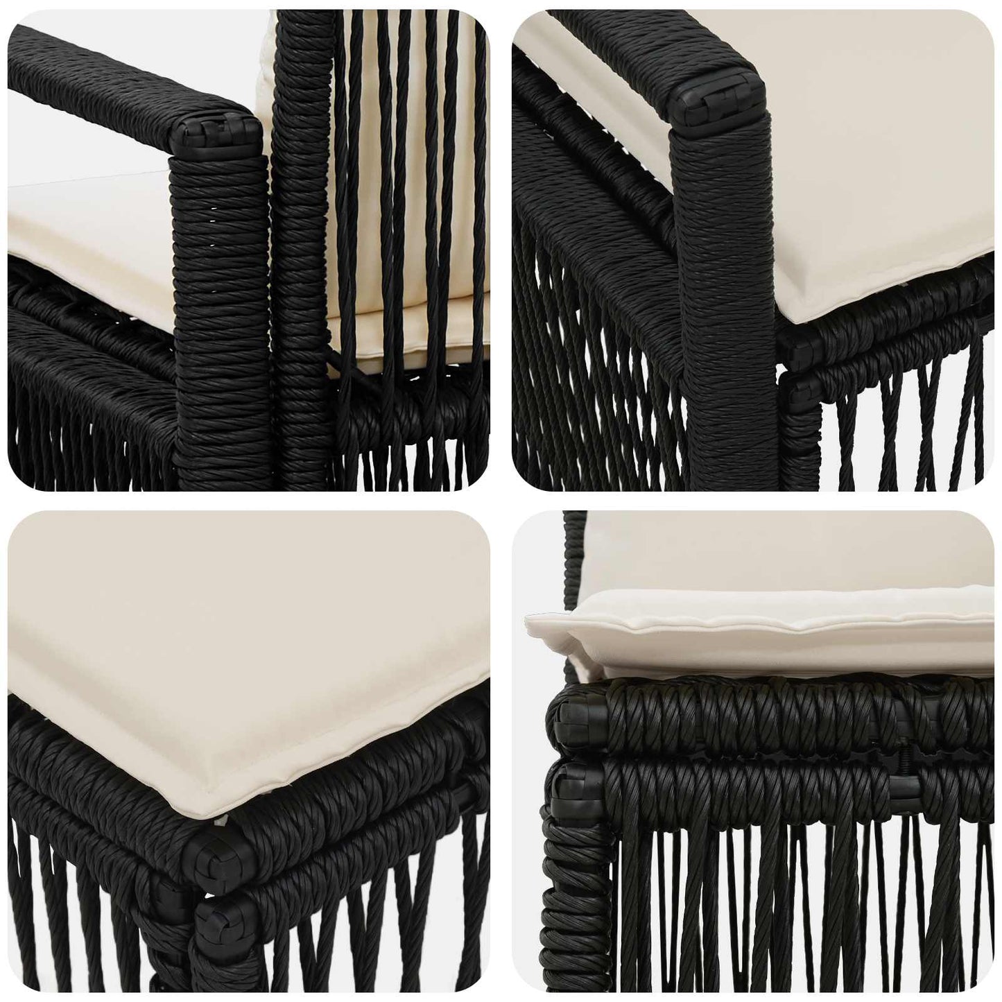 Tuinbankenset 6 pcs Zwart poly rattan is nu te koop bij PeponiXL, paradijselijk wonen!