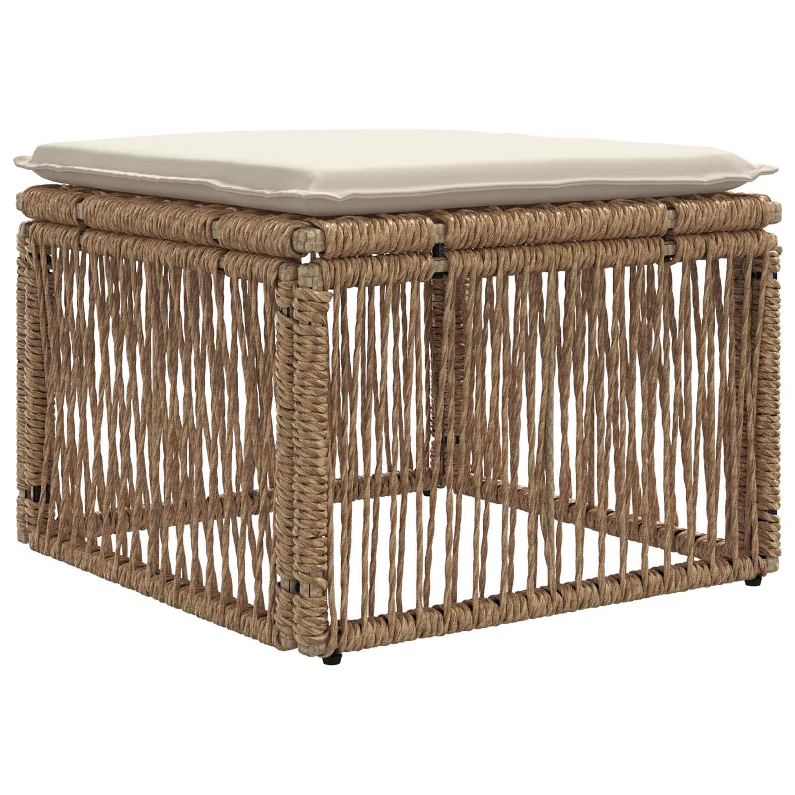 Tuinbankenset 7 pcs Beige poly rattan is nu te koop bij PeponiXL, paradijselijk wonen!