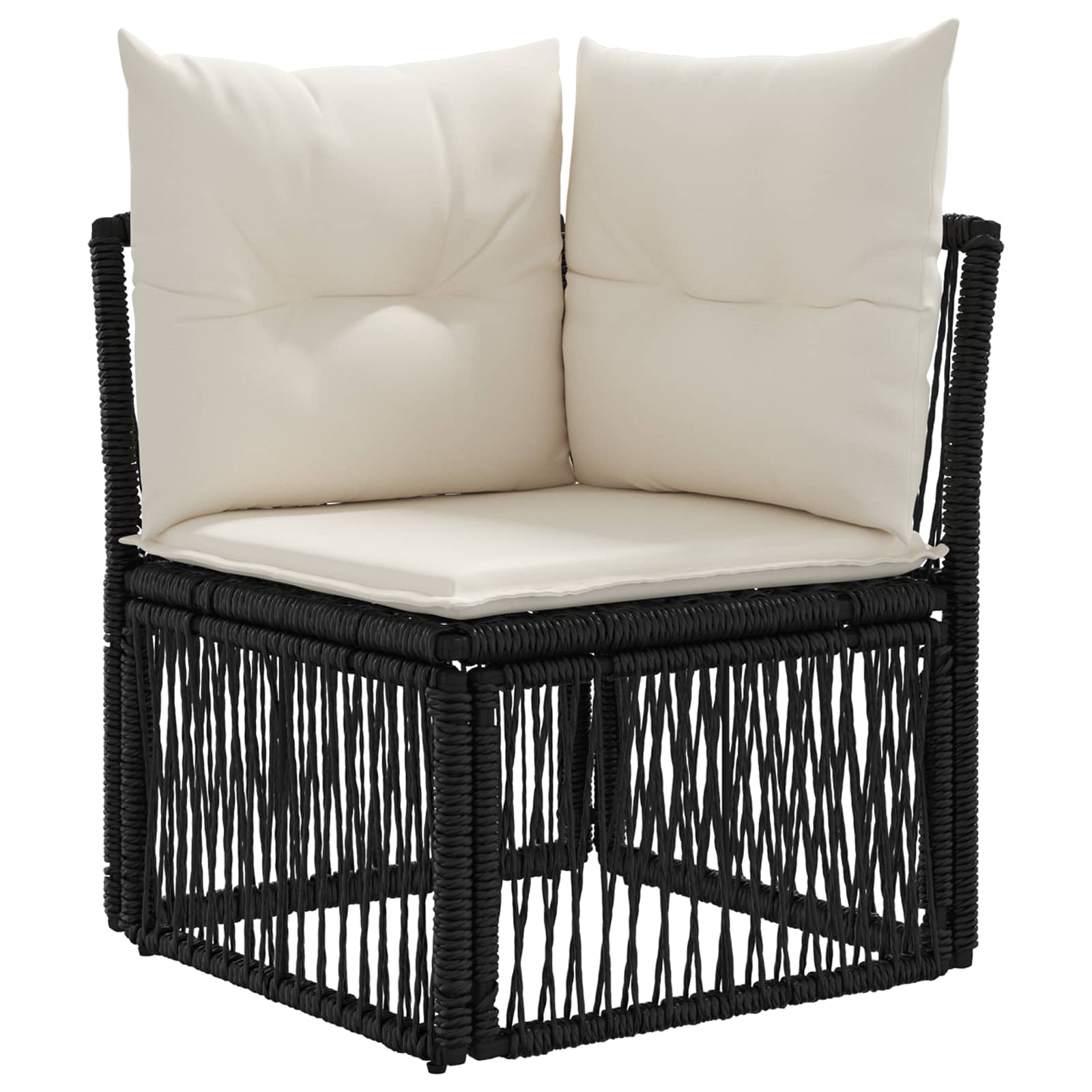 Tuinbankenset 9 pcs Zwart poly rattan is nu te koop bij PeponiXL, paradijselijk wonen!