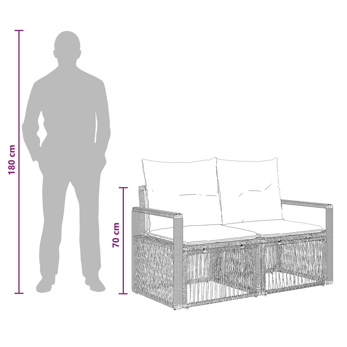 Tuinbankenset 9 pcs Grijs poly rattan is nu te koop bij PeponiXL, paradijselijk wonen!