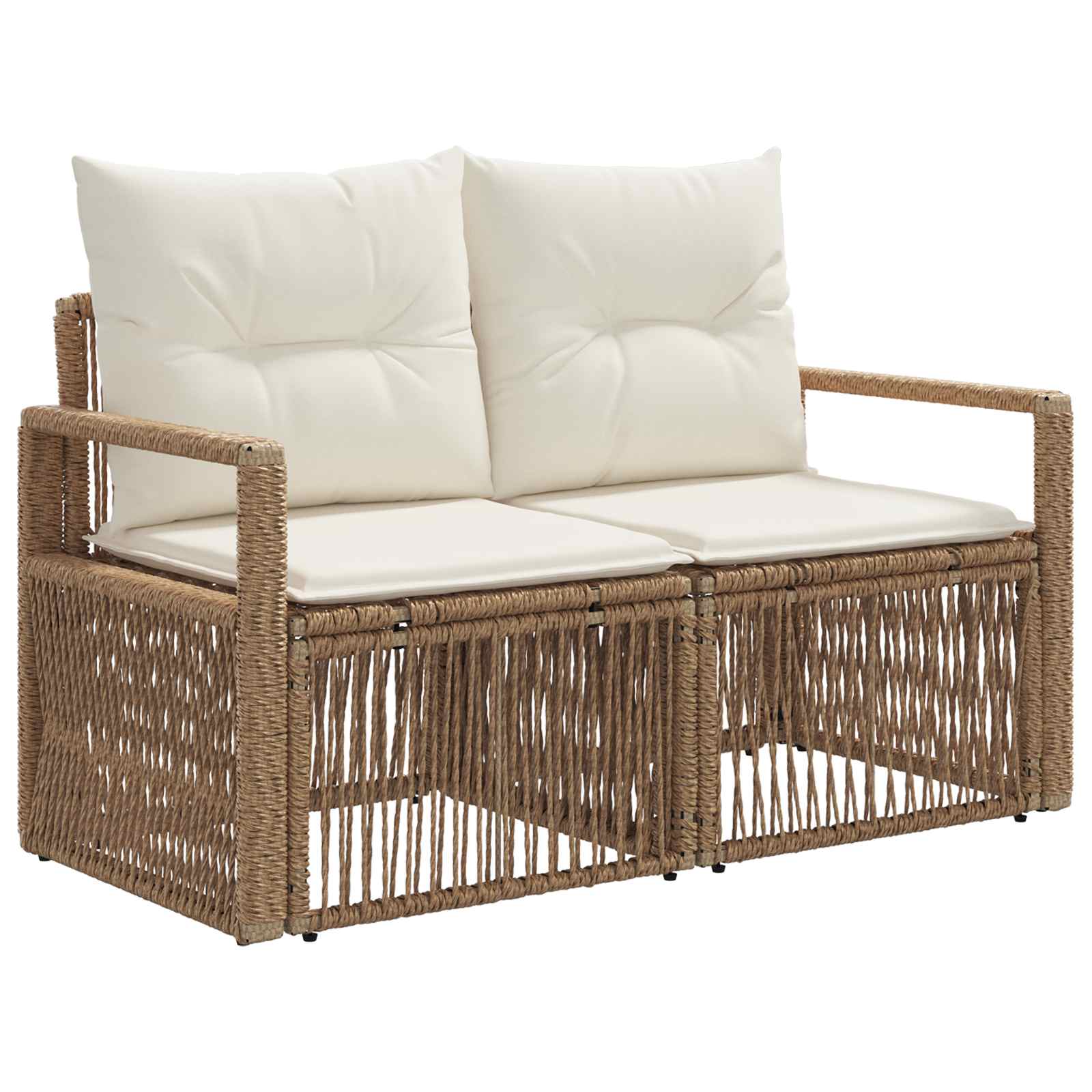 Tuinbankenset 11 pcs Beige poly rattan is nu te koop bij PeponiXL, paradijselijk wonen!