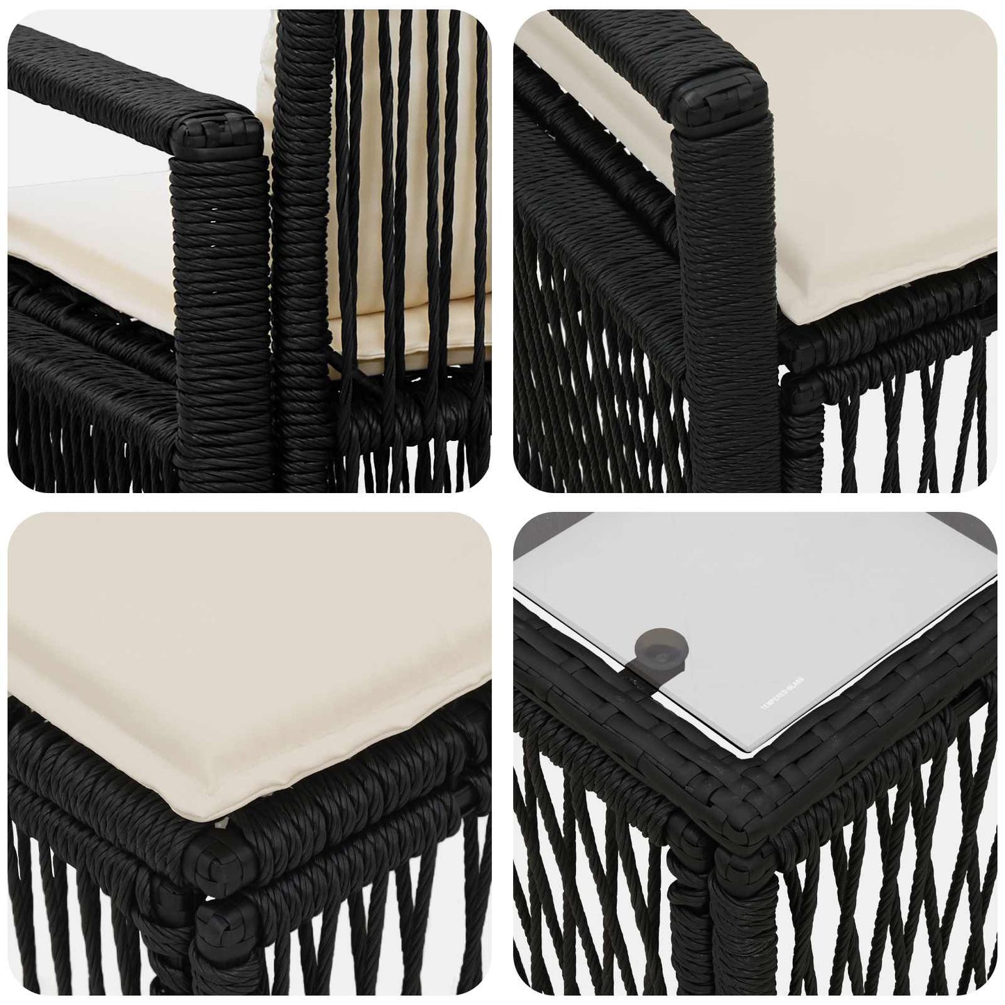 Tuinbankenset 13 pcs Zwart poly rattan is nu te koop bij PeponiXL, paradijselijk wonen!