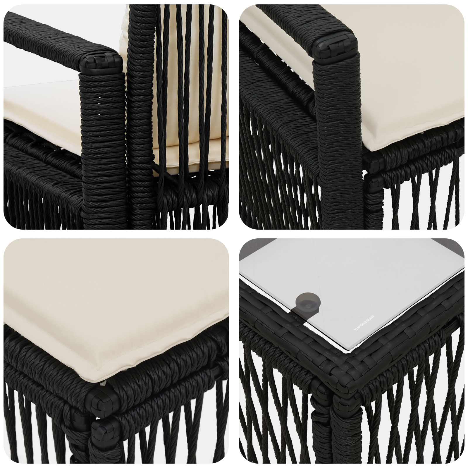 Tuinbankenset 13 pcs Zwart poly rattan is nu te koop bij PeponiXL, paradijselijk wonen!