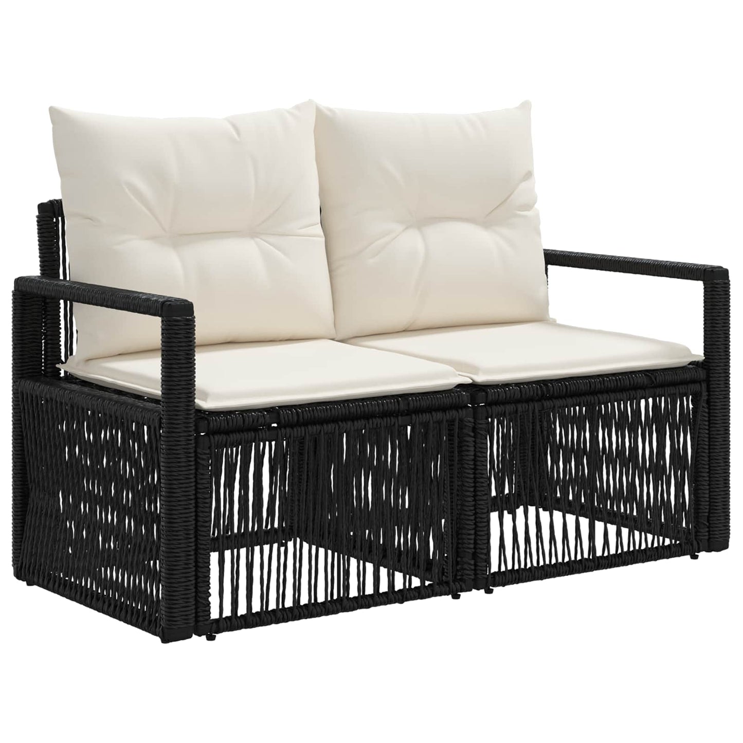 Tuinbankenset 13 pcs Zwart poly rattan is nu te koop bij PeponiXL, paradijselijk wonen!