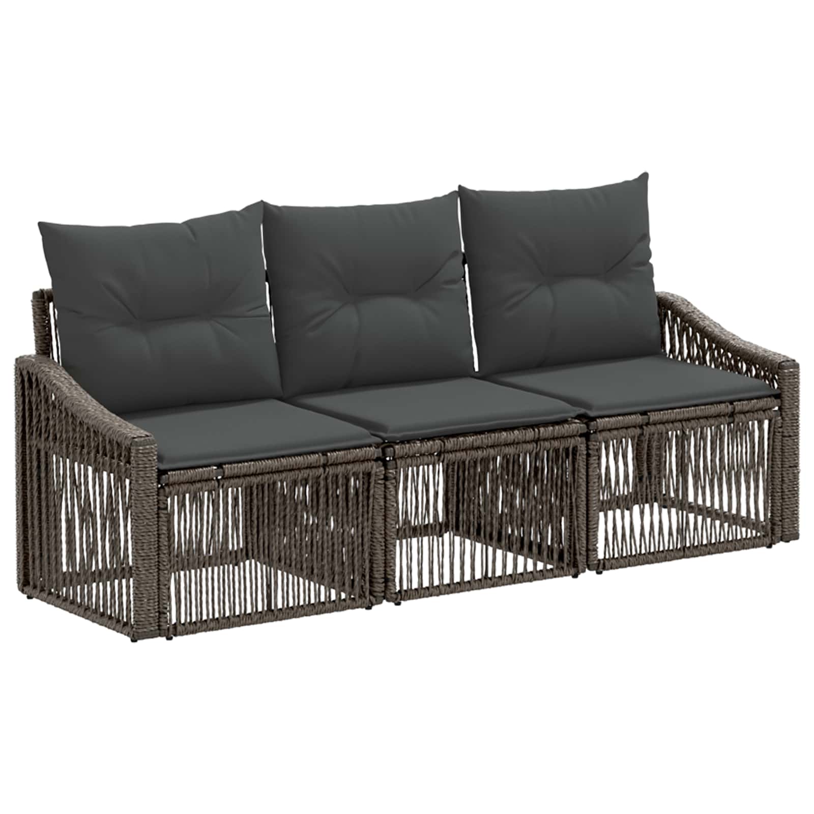 Tuinbankenset 3 pcs Grijs poly rattan is nu te koop bij PeponiXL, paradijselijk wonen!