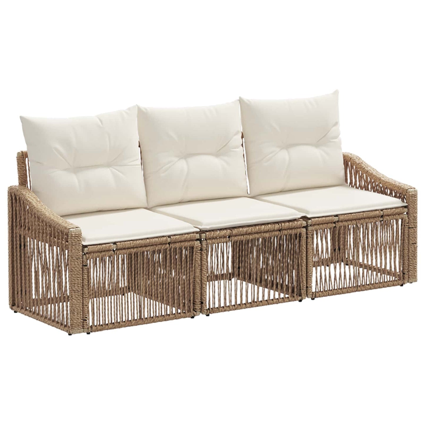 Tuinbankenset 3 pcs Beige poly rattan is nu te koop bij PeponiXL, paradijselijk wonen!