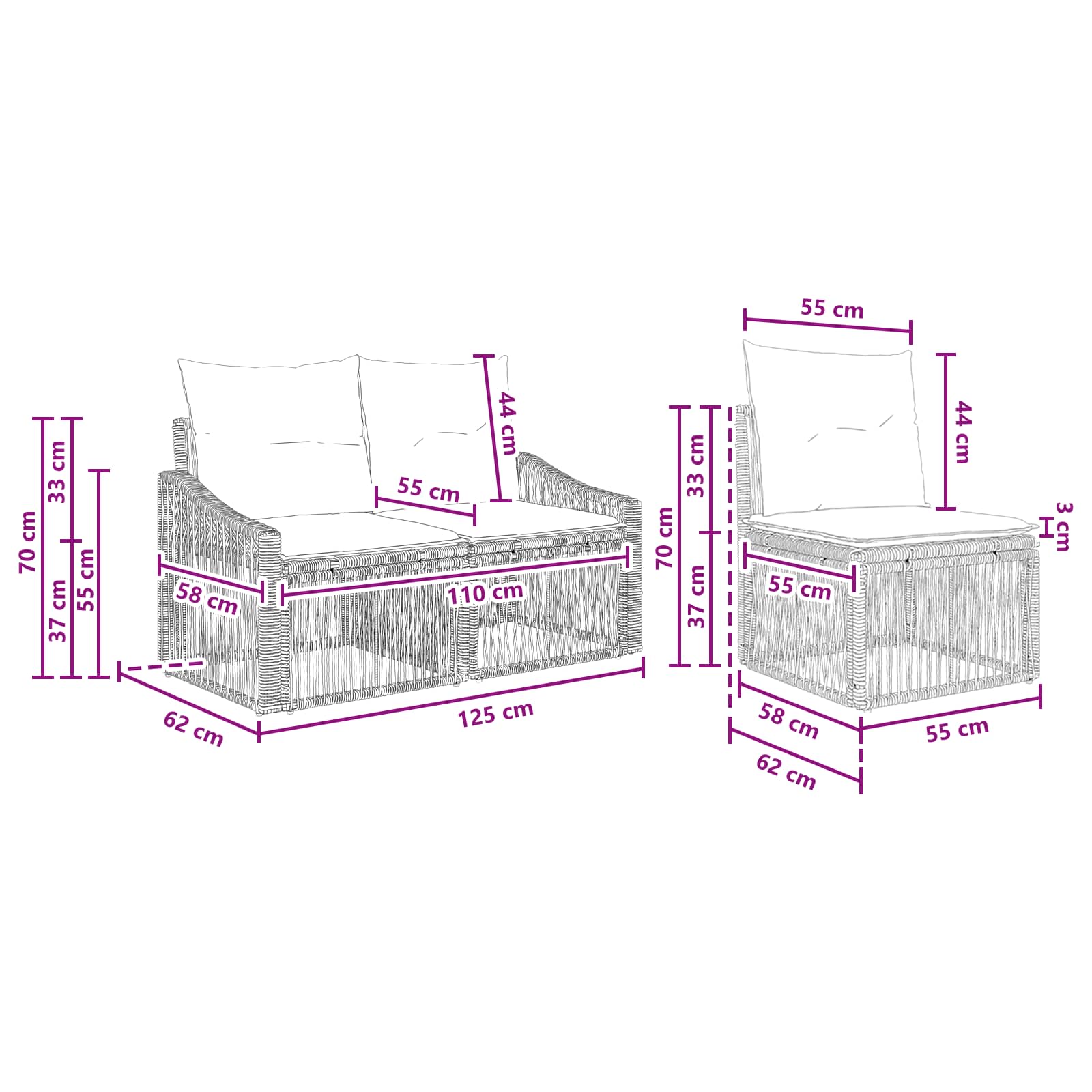 Tuinbankenset 12 pcs Beige poly rattan is nu te koop bij PeponiXL, paradijselijk wonen!