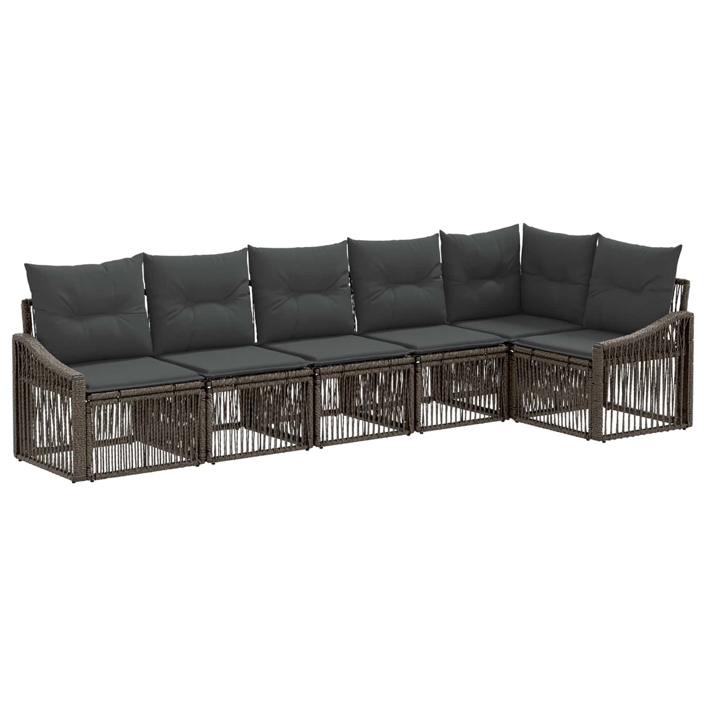 Tuinbankenset 6 pcs Grijs poly rattan is nu te koop bij PeponiXL, paradijselijk wonen!