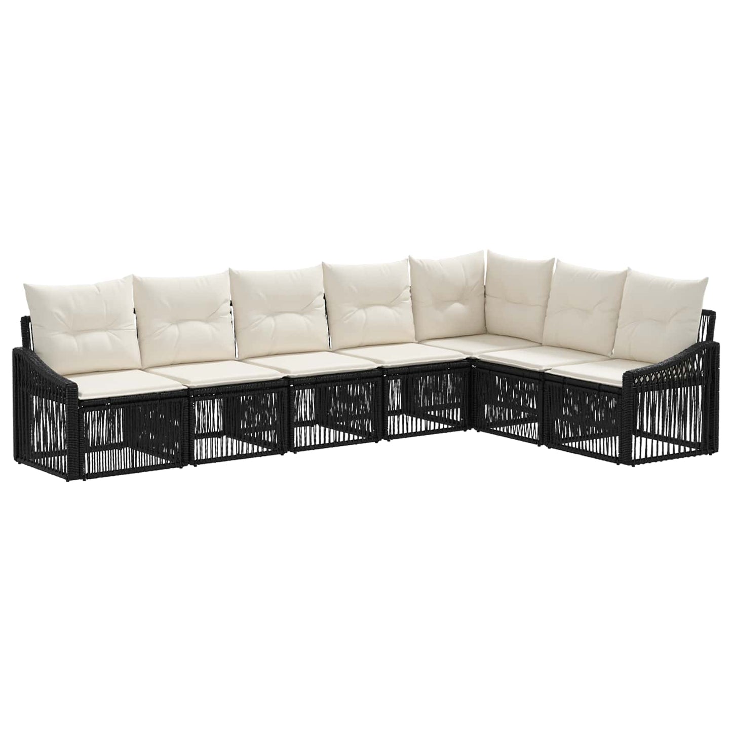Tuinbankenset 7 pcs Zwart poly rattan is nu te koop bij PeponiXL, paradijselijk wonen!