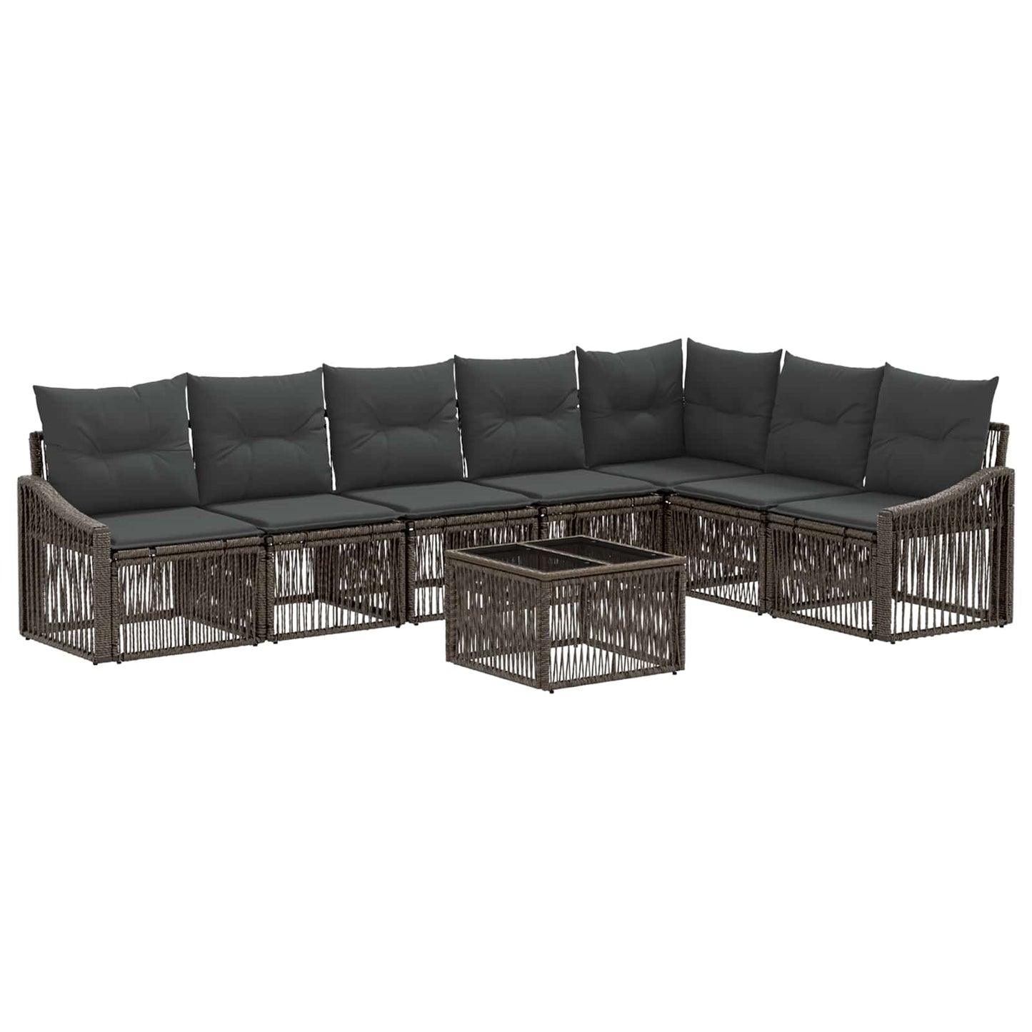 Tuinbankenset 8 pcs Grijs poly rattan is nu te koop bij PeponiXL, paradijselijk wonen!