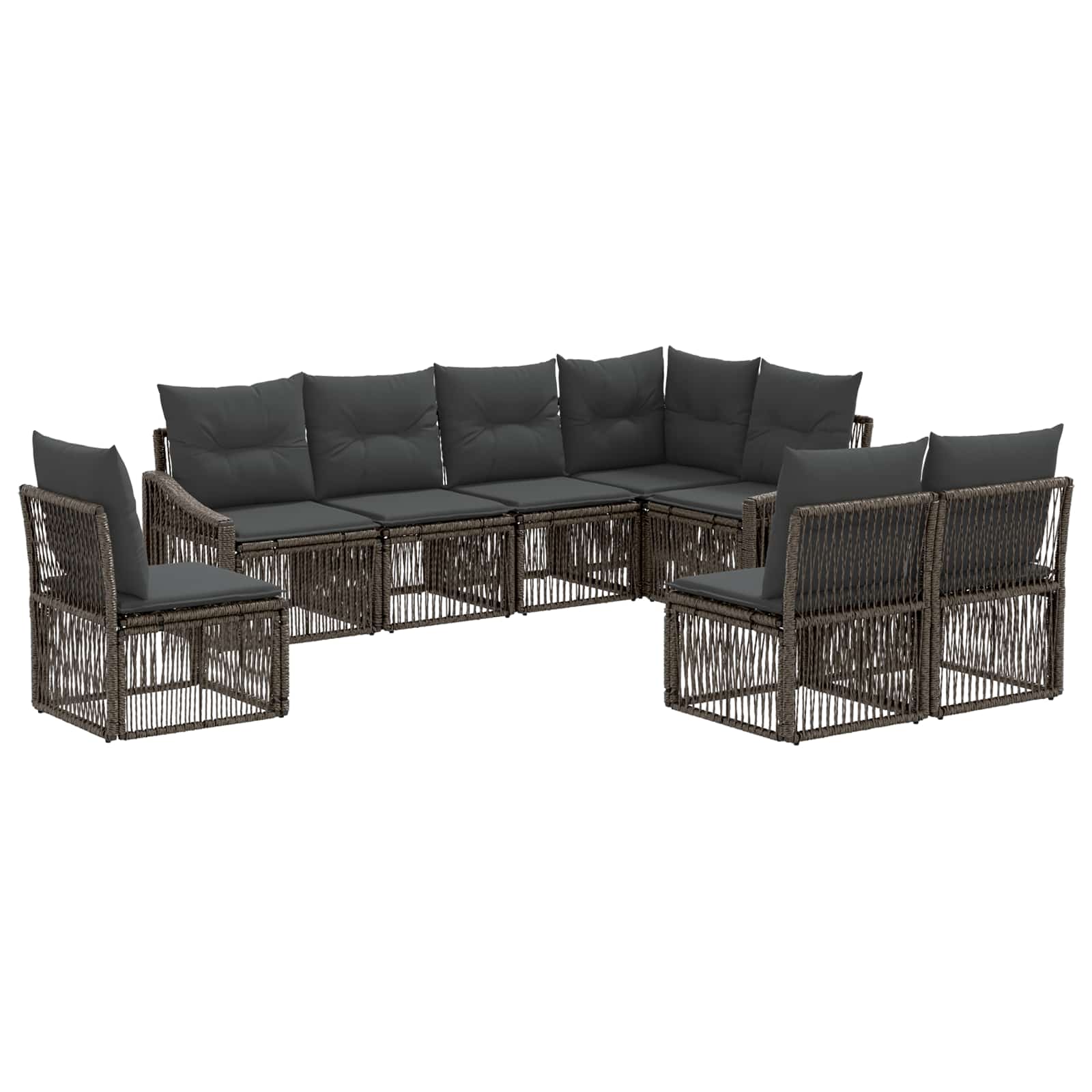 Tuinbankenset 8 pcs Grijs poly rattan is nu te koop bij PeponiXL, paradijselijk wonen!
